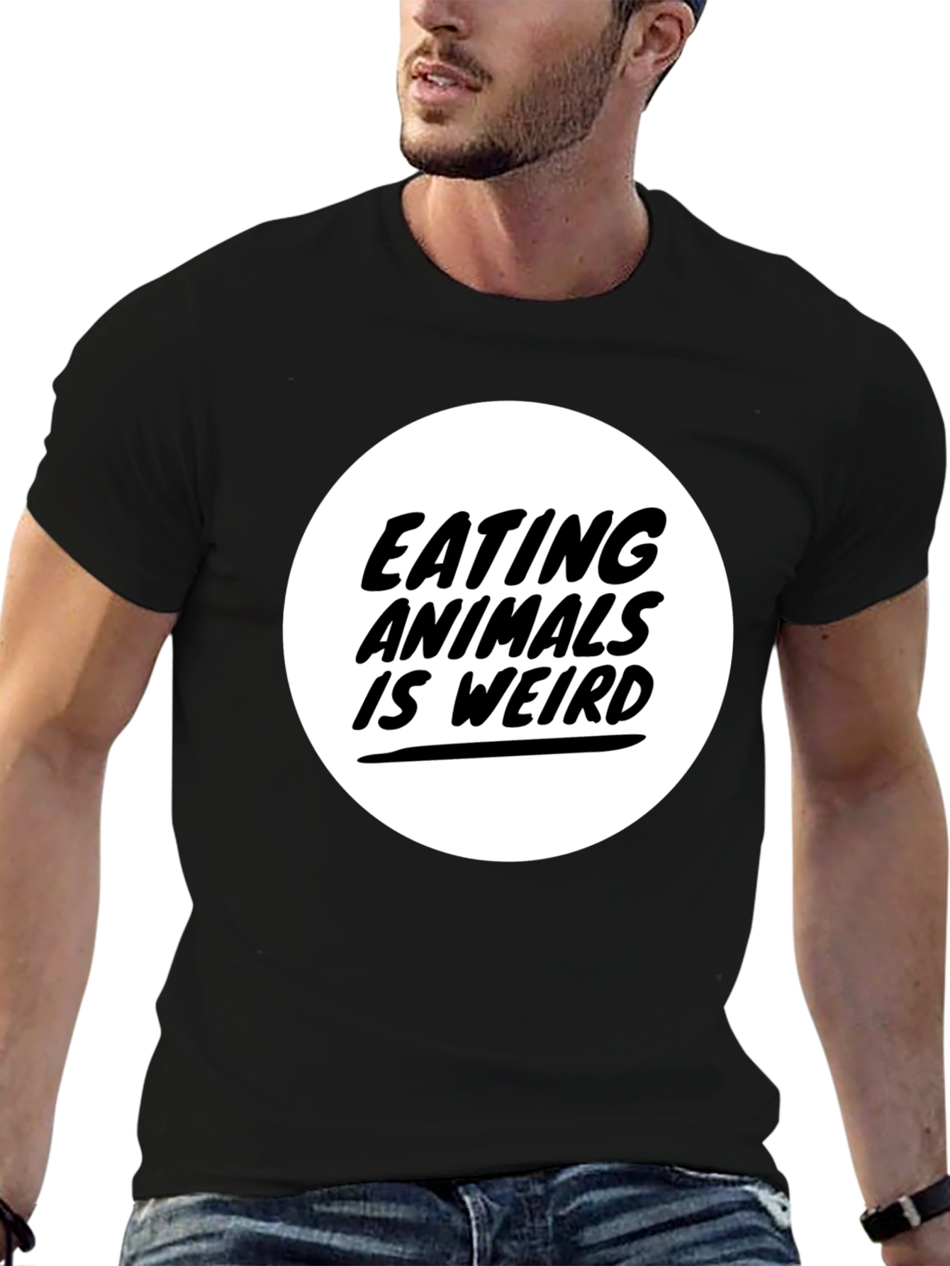 Eating Animals is Weird Graphic Tee - Black