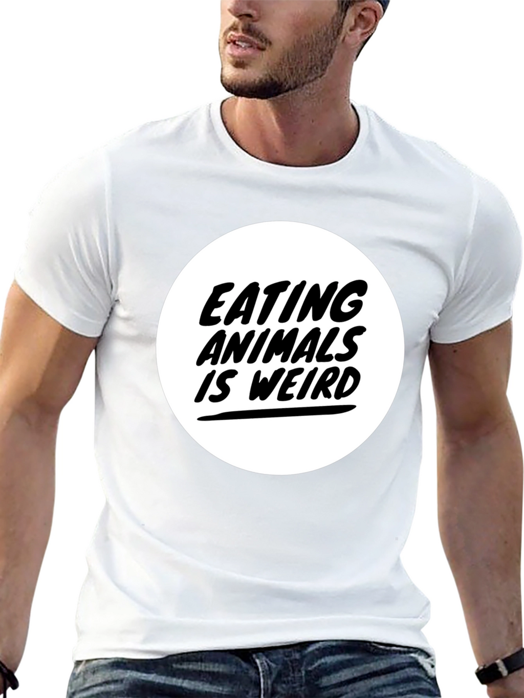 Eating Animals is Weird Graphic Tee - Black