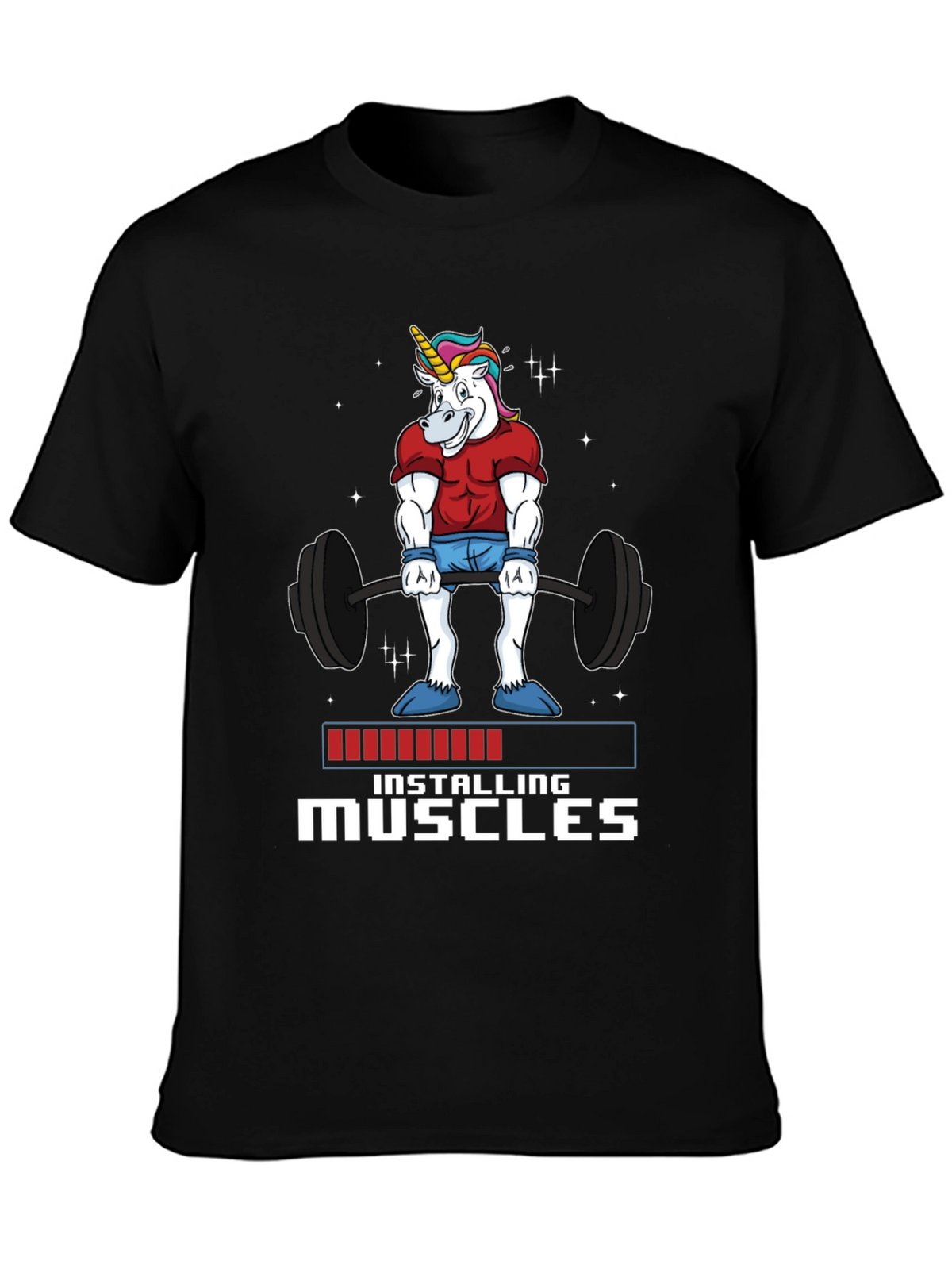Unicorn Gym Shirt - Installing Muscles Funny Workout Tee