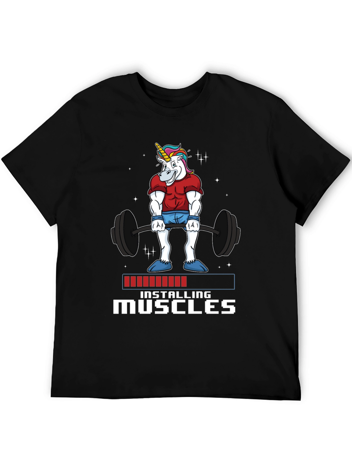 Unicorn Gym Shirt - Installing Muscles Funny Workout Tee