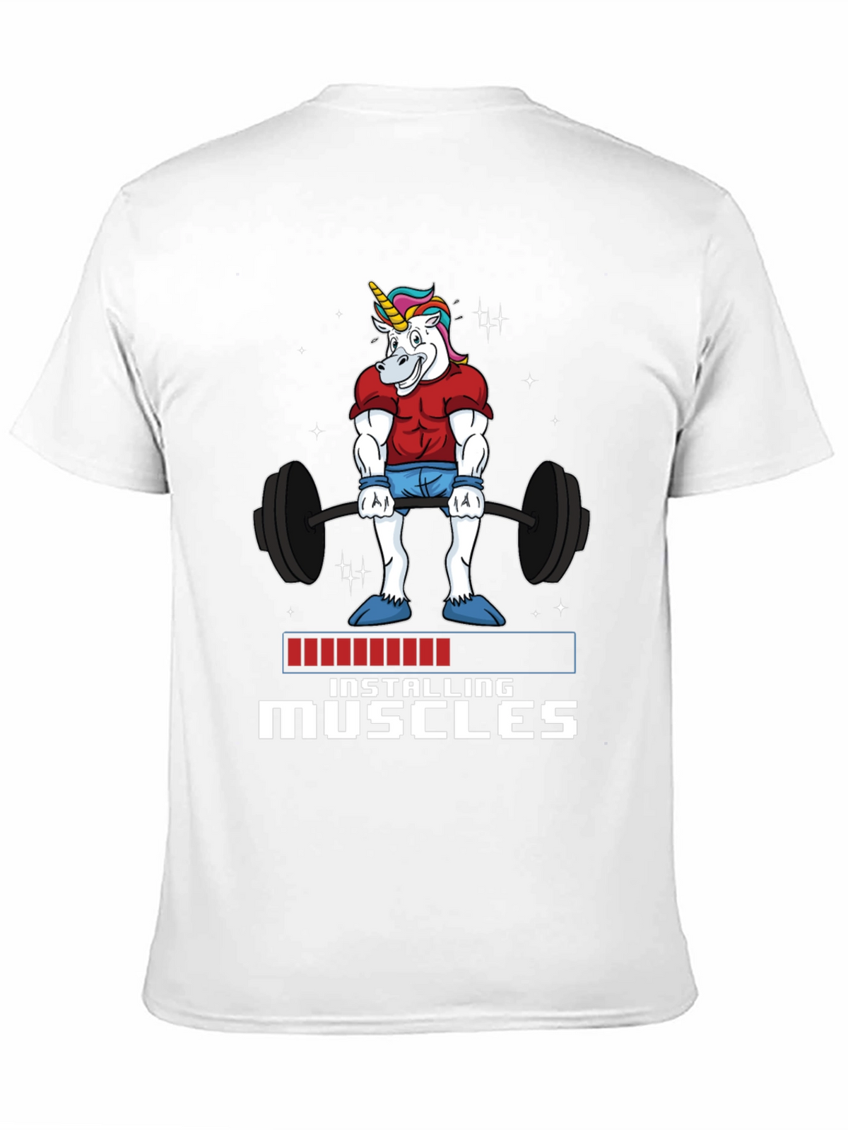 Unicorn Gym Shirt - Installing Muscles Funny Workout Tee