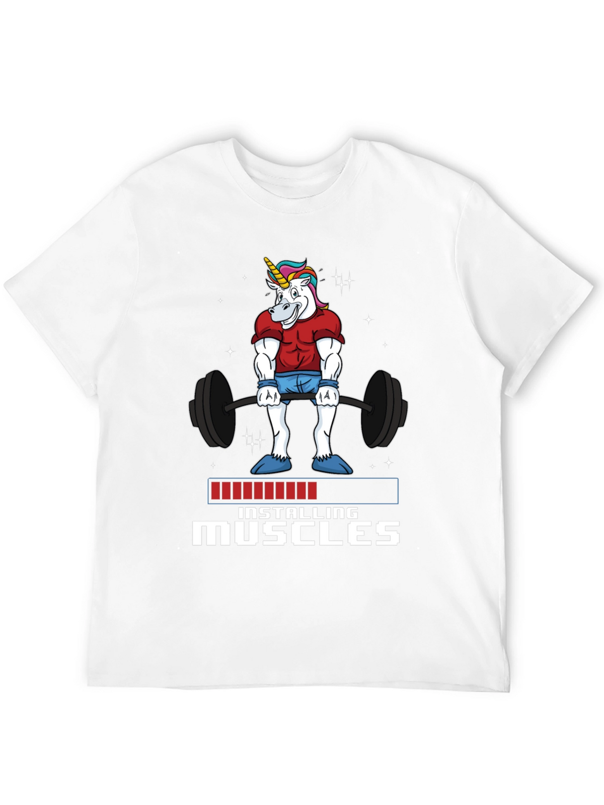 Unicorn Gym Shirt - Installing Muscles Funny Workout Tee