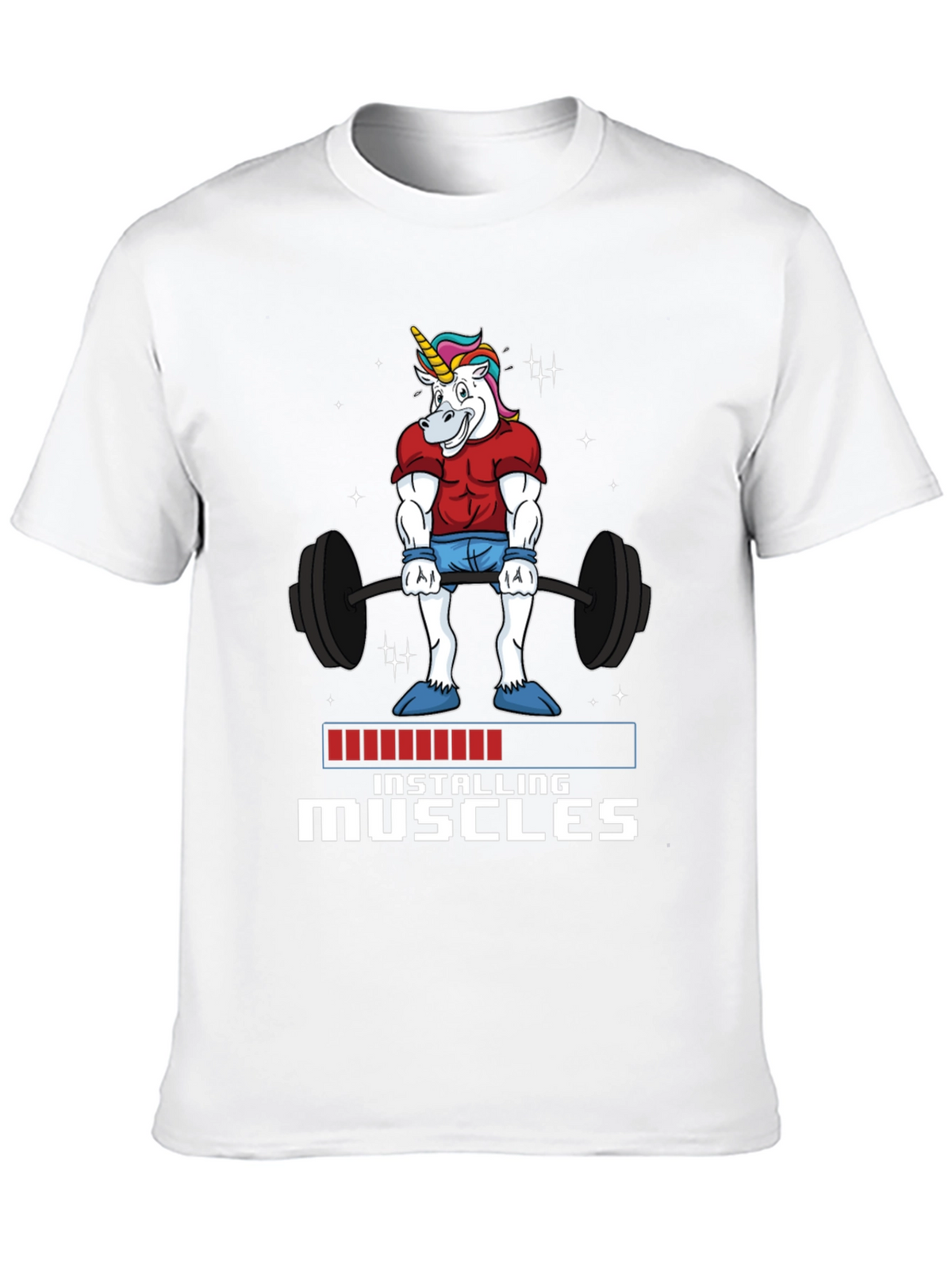 Unicorn Gym Shirt - Installing Muscles Funny Workout Tee