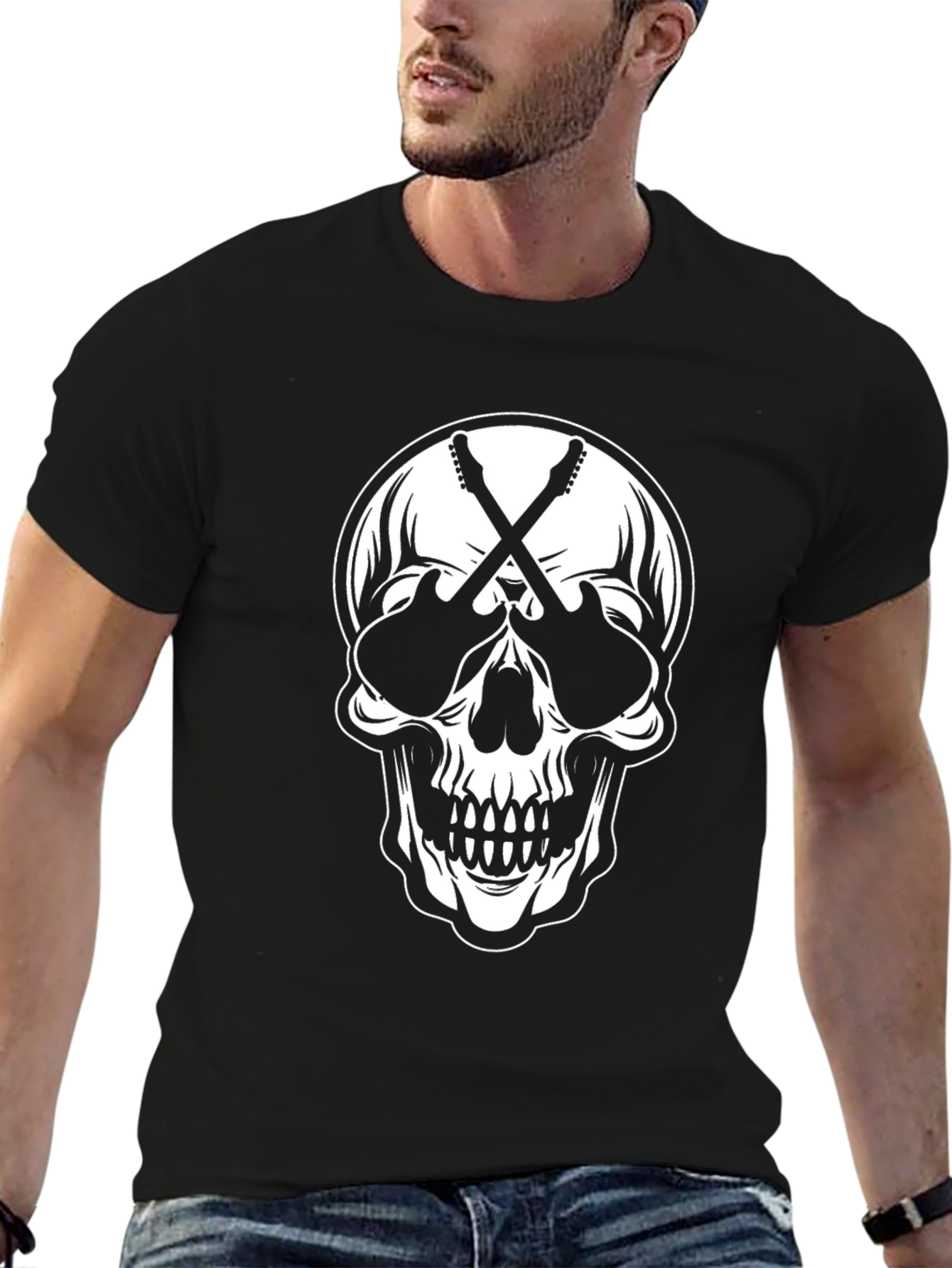 Skull & Guitars Graphic Tee - Rock On!