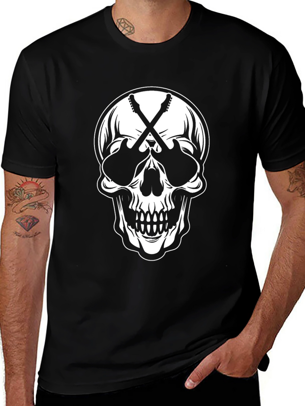 Skull & Guitars Graphic Tee - Rock On!