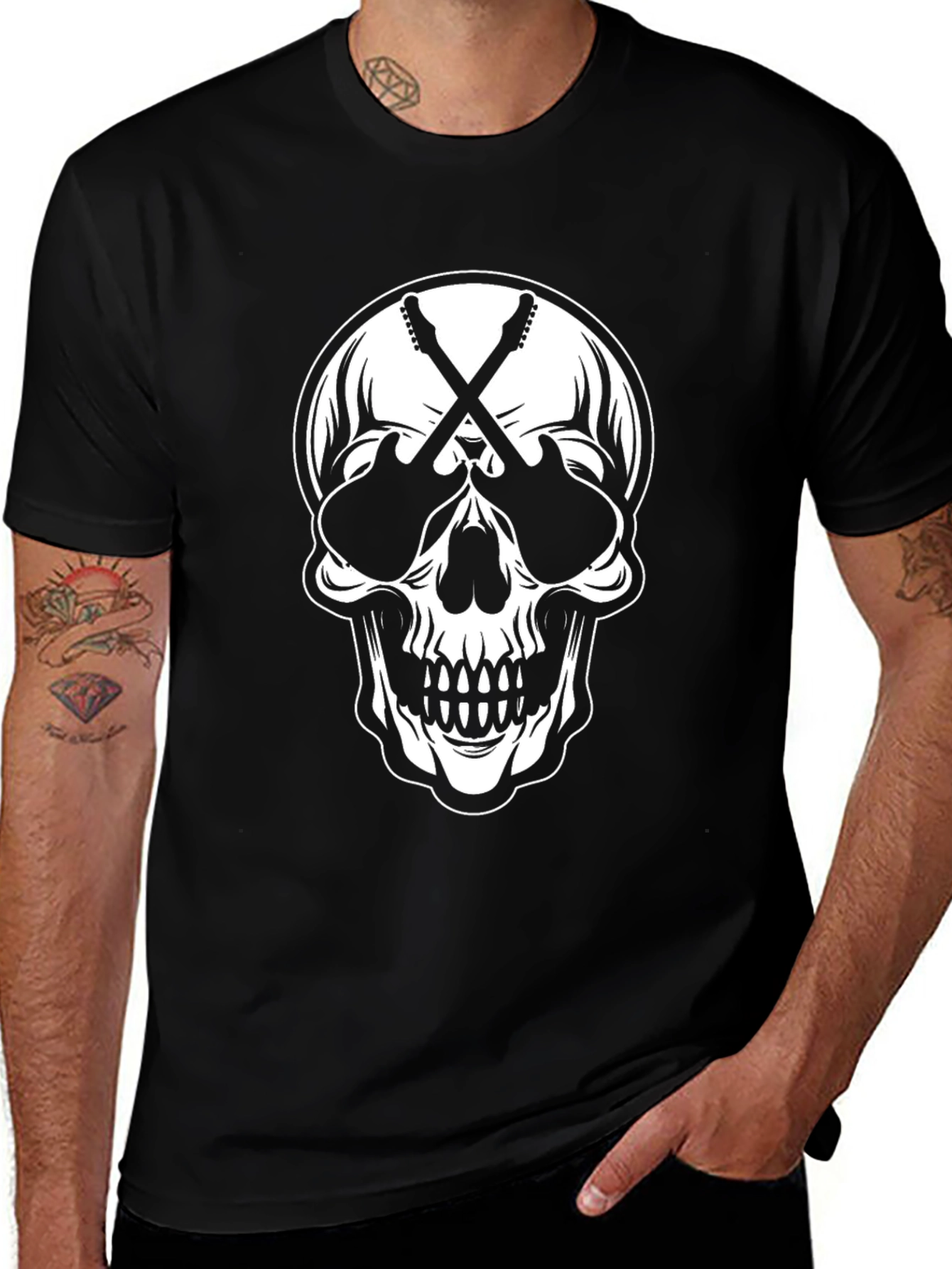 Skull & Guitars Graphic Tee - Rock On!