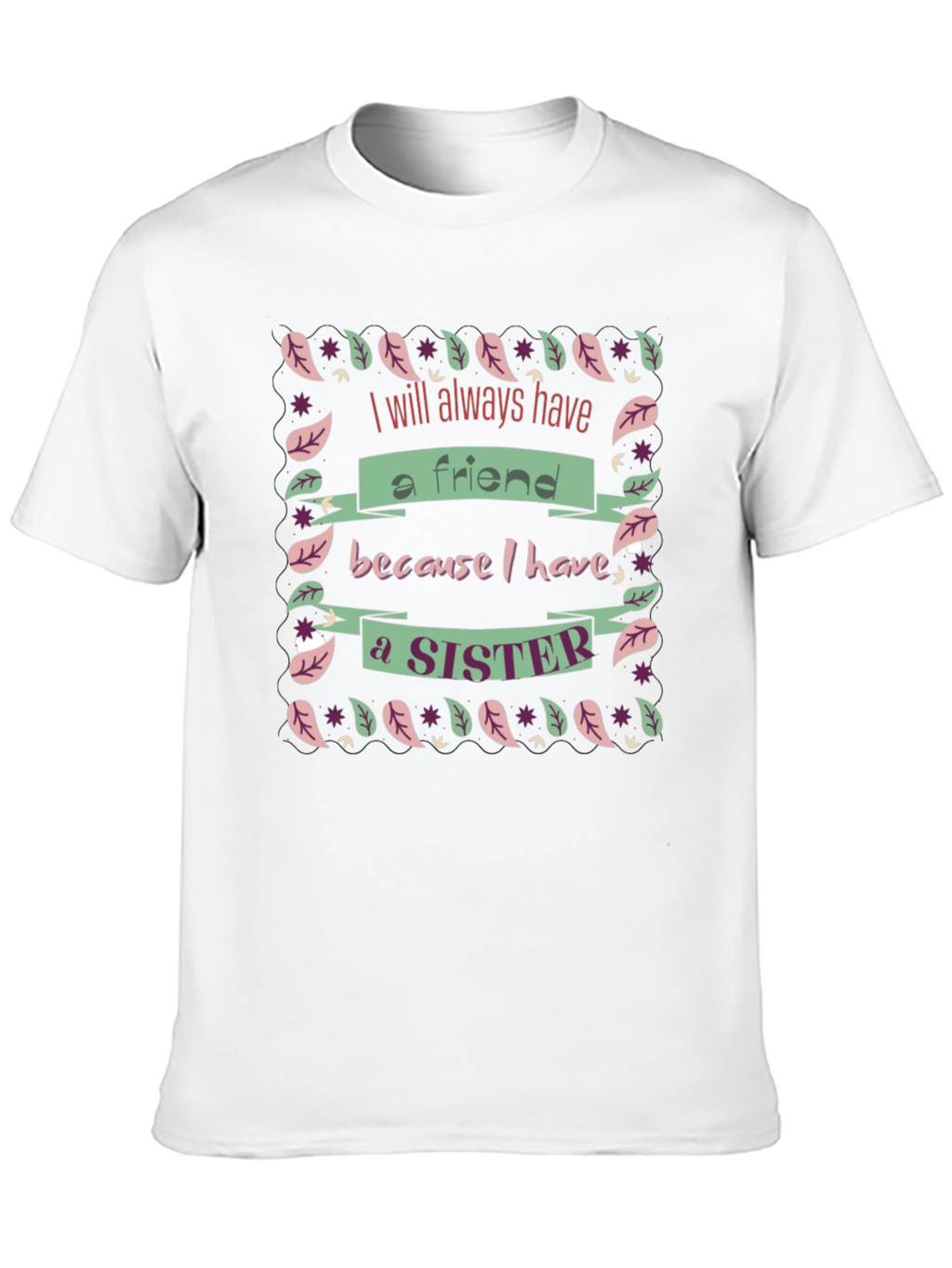 Sister Friend Black Graphic T-Shirt