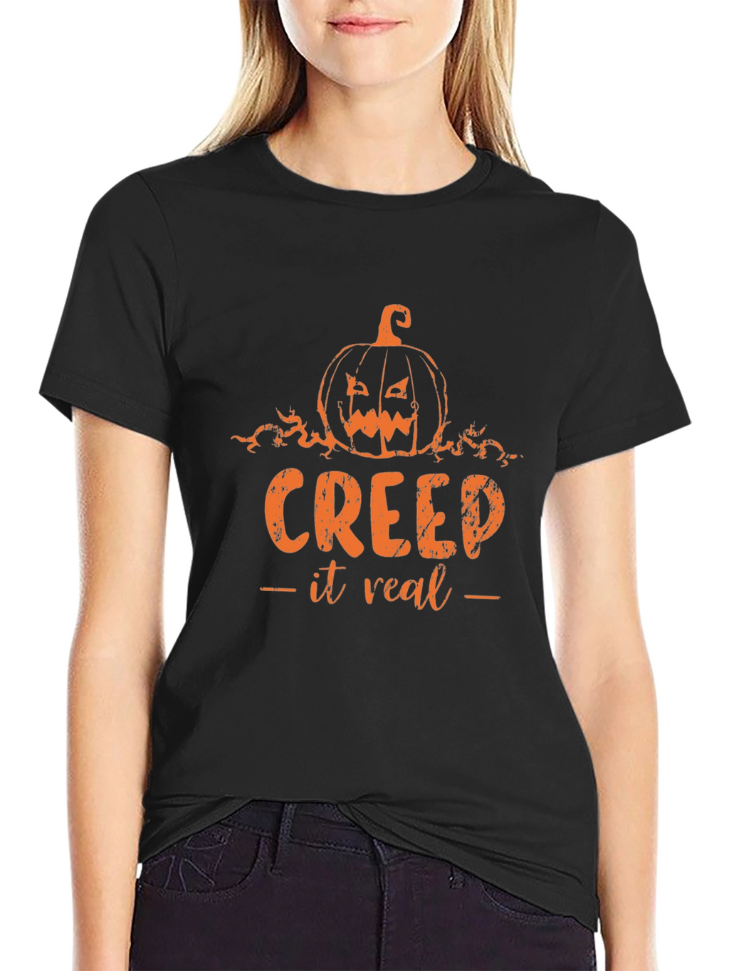 Creep It Real Halloween T-Shirt Pumpkin Design