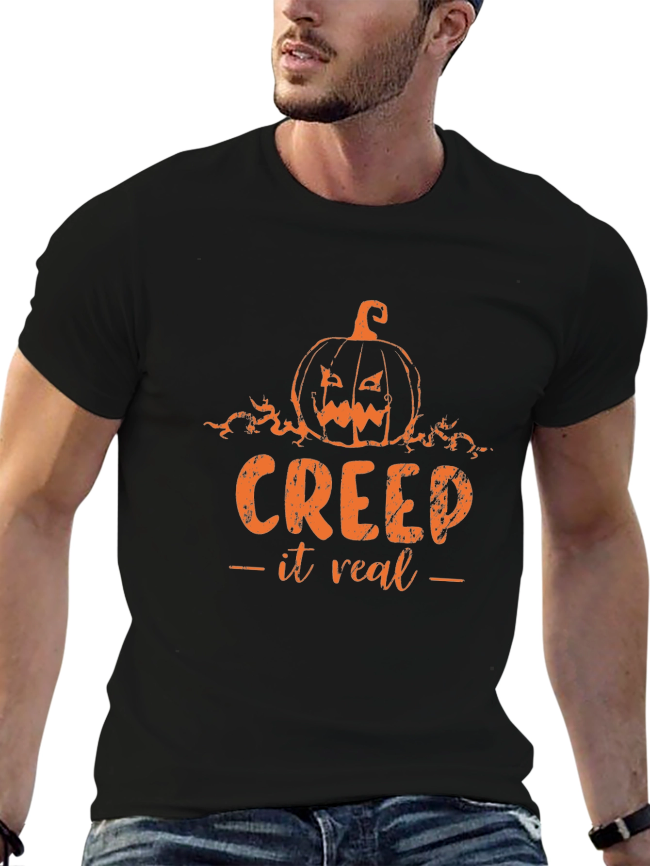 Creep It Real Halloween T-Shirt Pumpkin Design