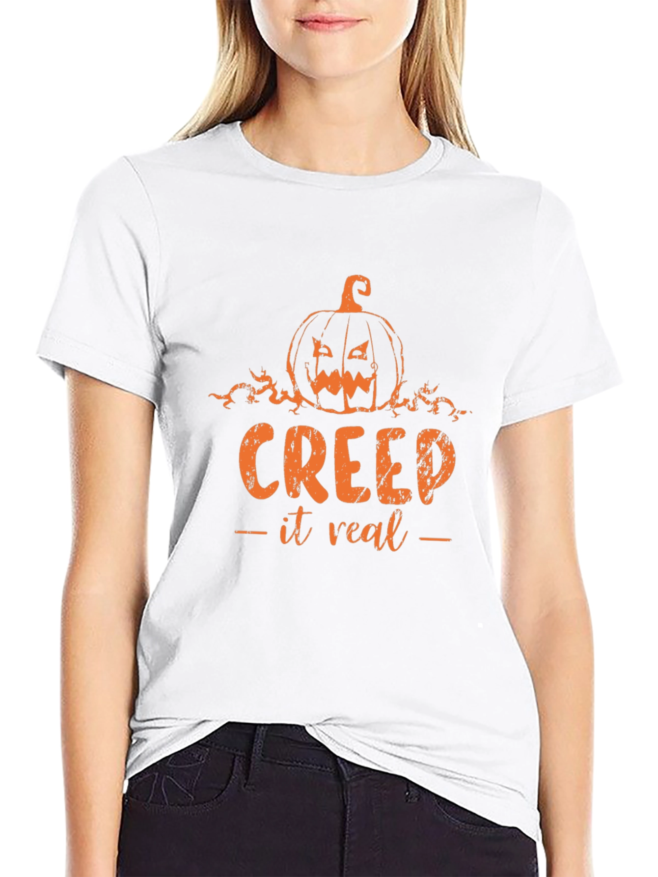 Creep It Real Halloween T-Shirt Pumpkin Design