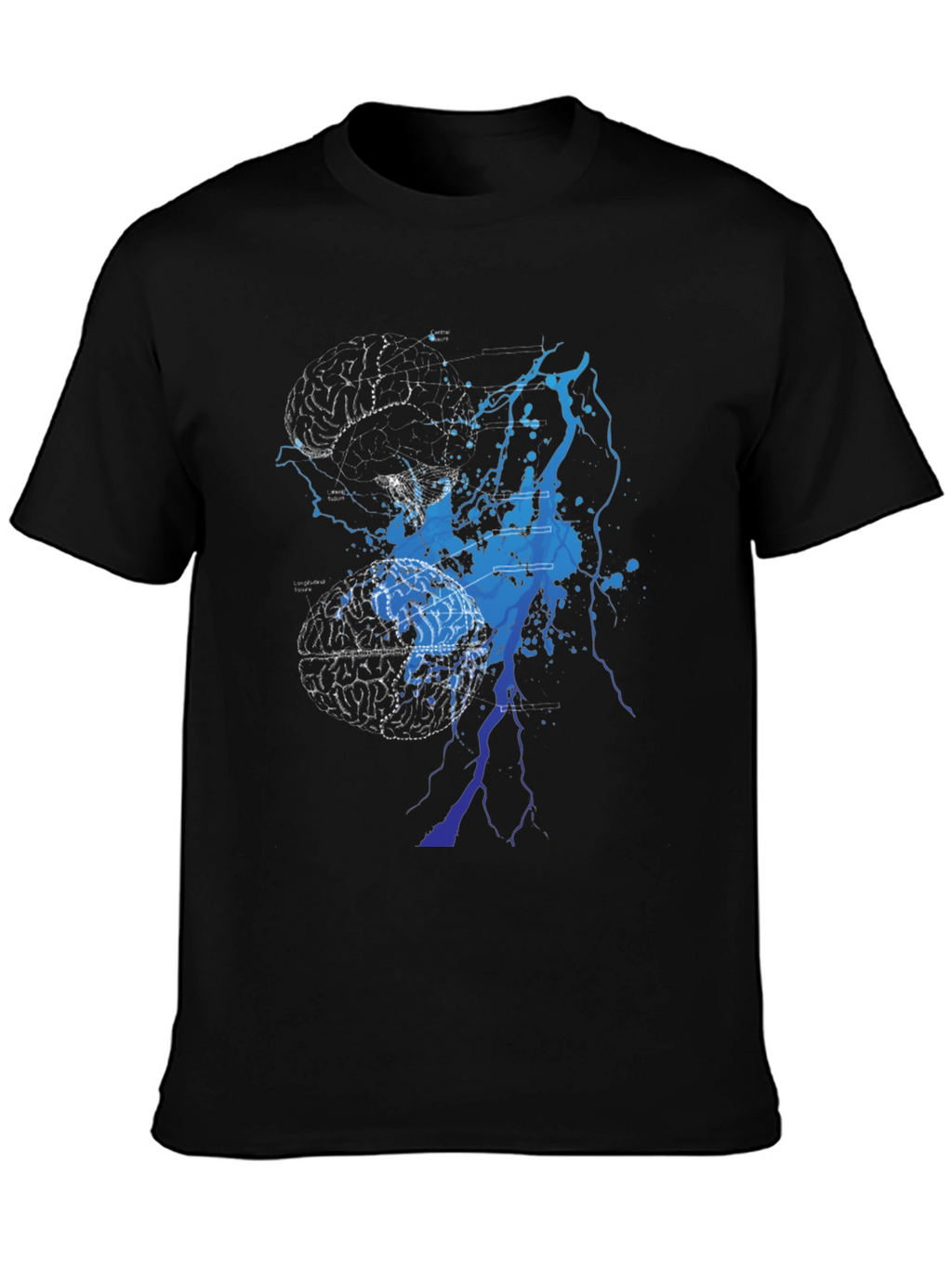 Brain Circuit Black Graphic Tee