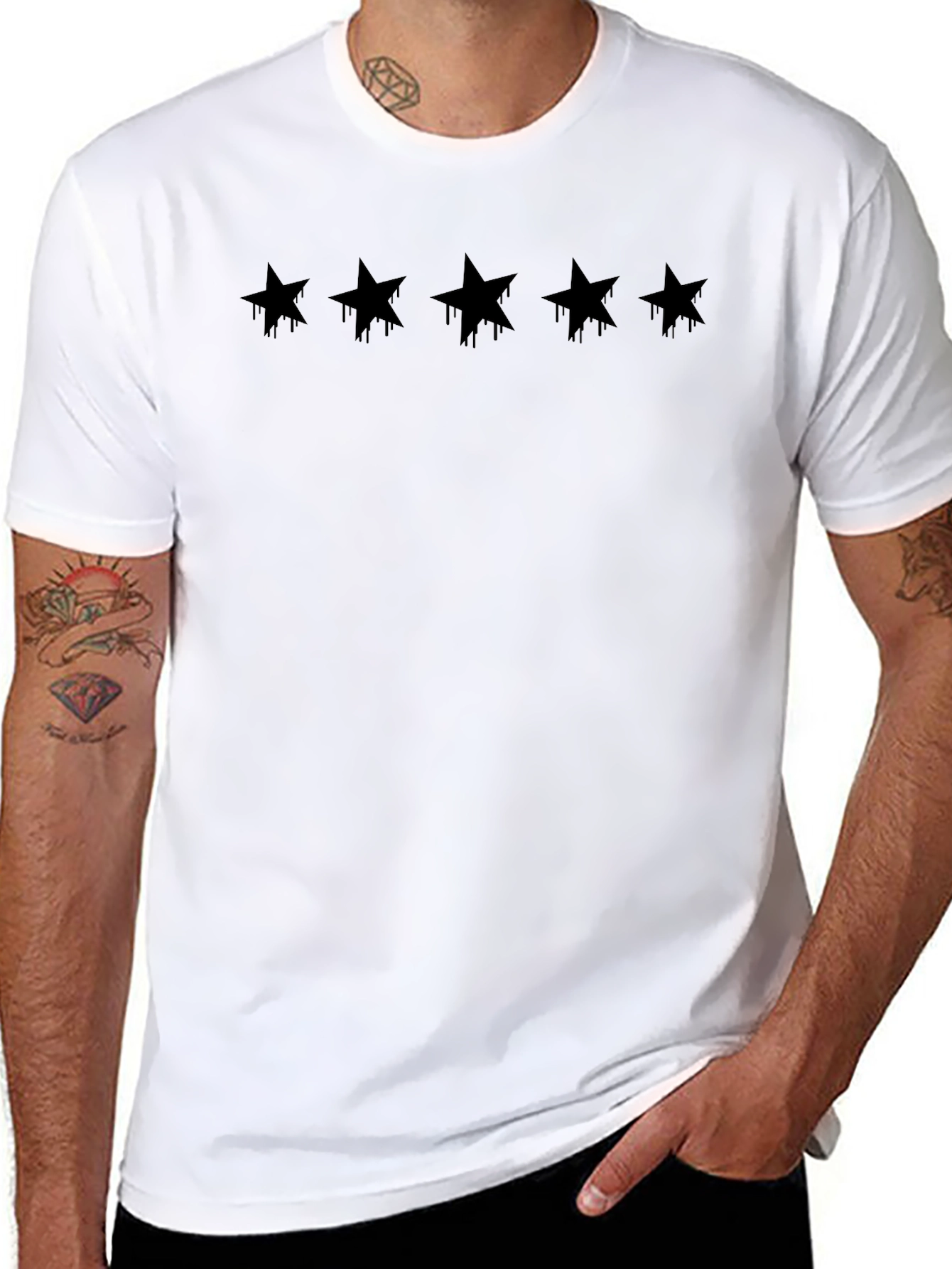Dripping Star Graphic Black T-Shirt