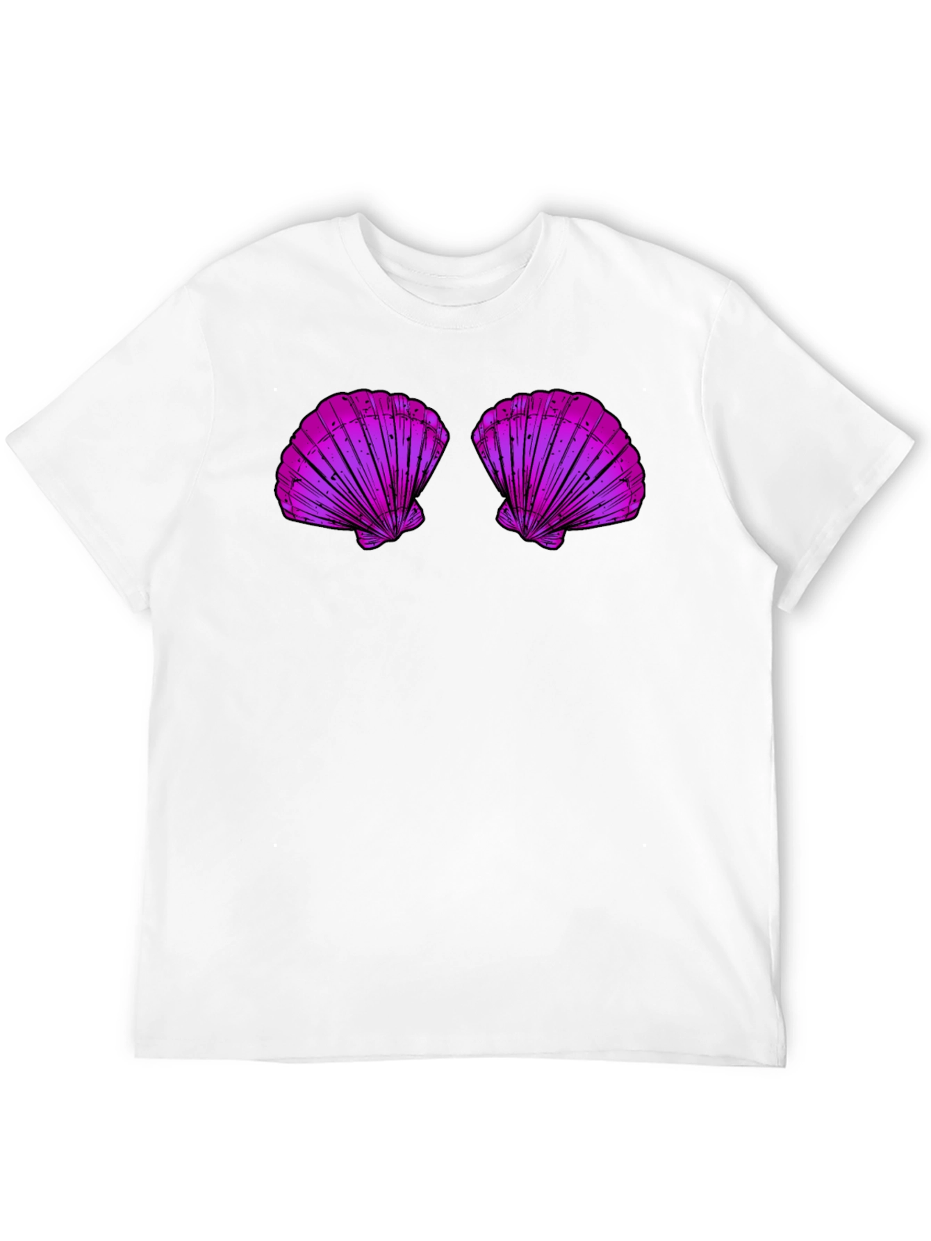 Mermaid Shell Top Graphic Tee - Fun Casual T-Shirt
