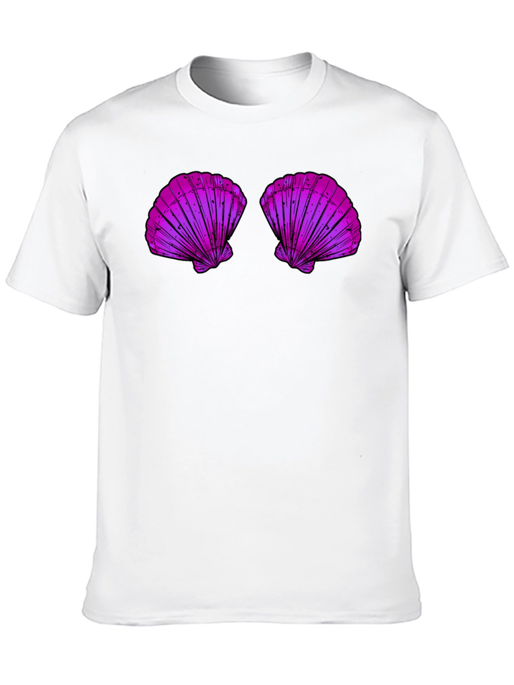 Mermaid Shell Top Graphic Tee - Fun Casual T-Shirt