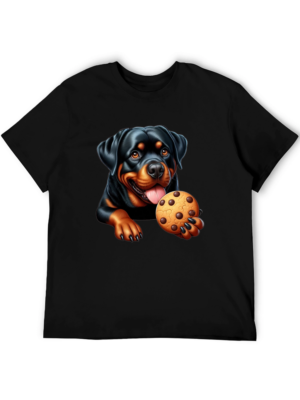 Rottweiler Cookie Lover Black T-Shirt