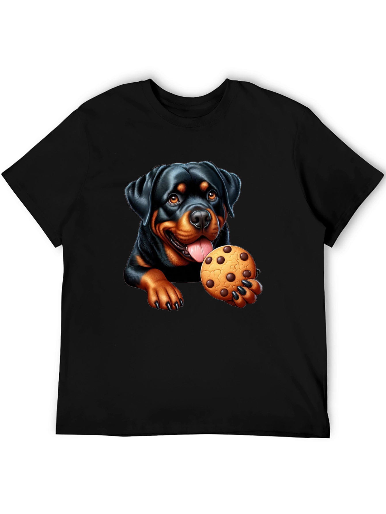 Rottweiler Cookie Lover Black T-Shirt