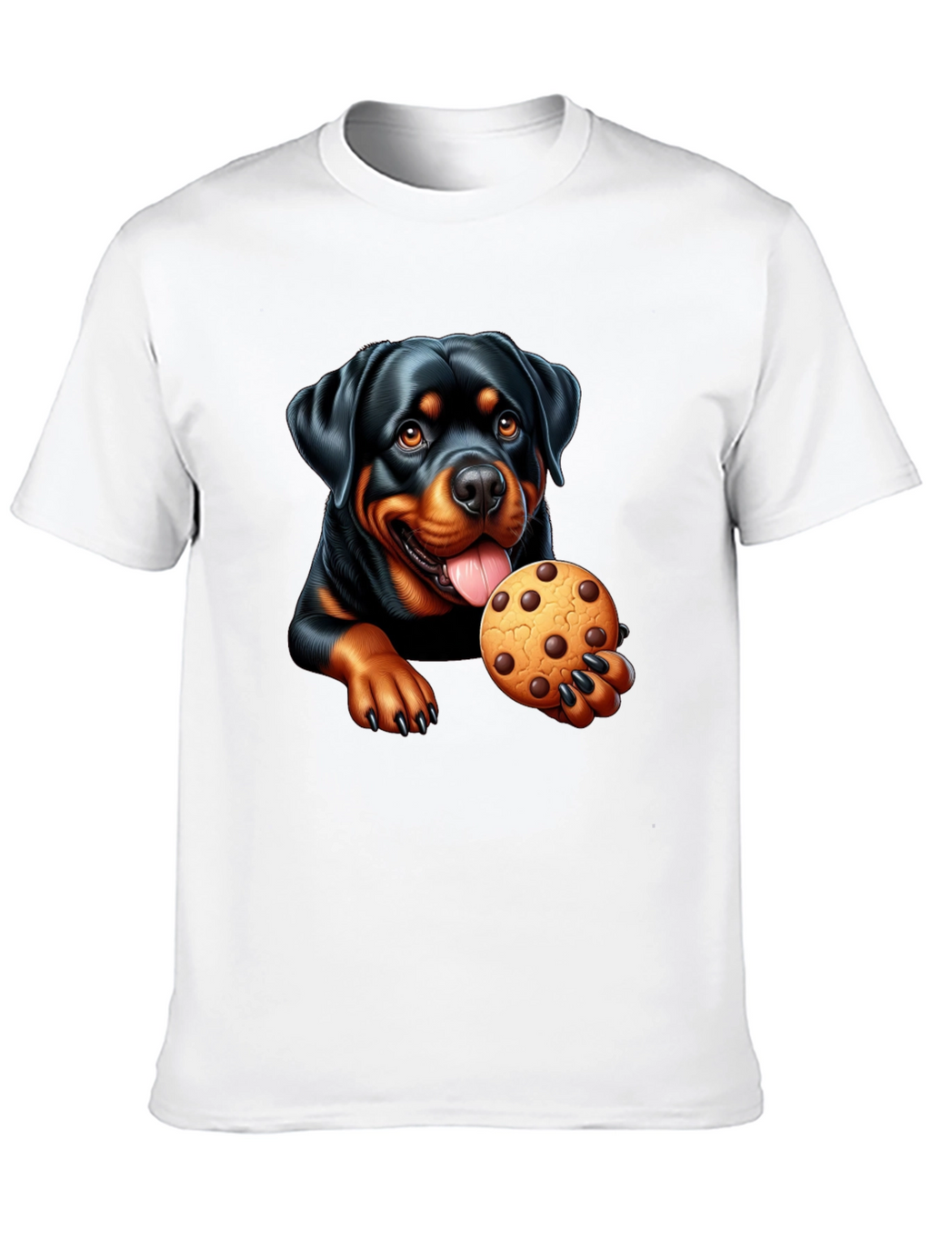 Rottweiler Cookie Lover Black T-Shirt