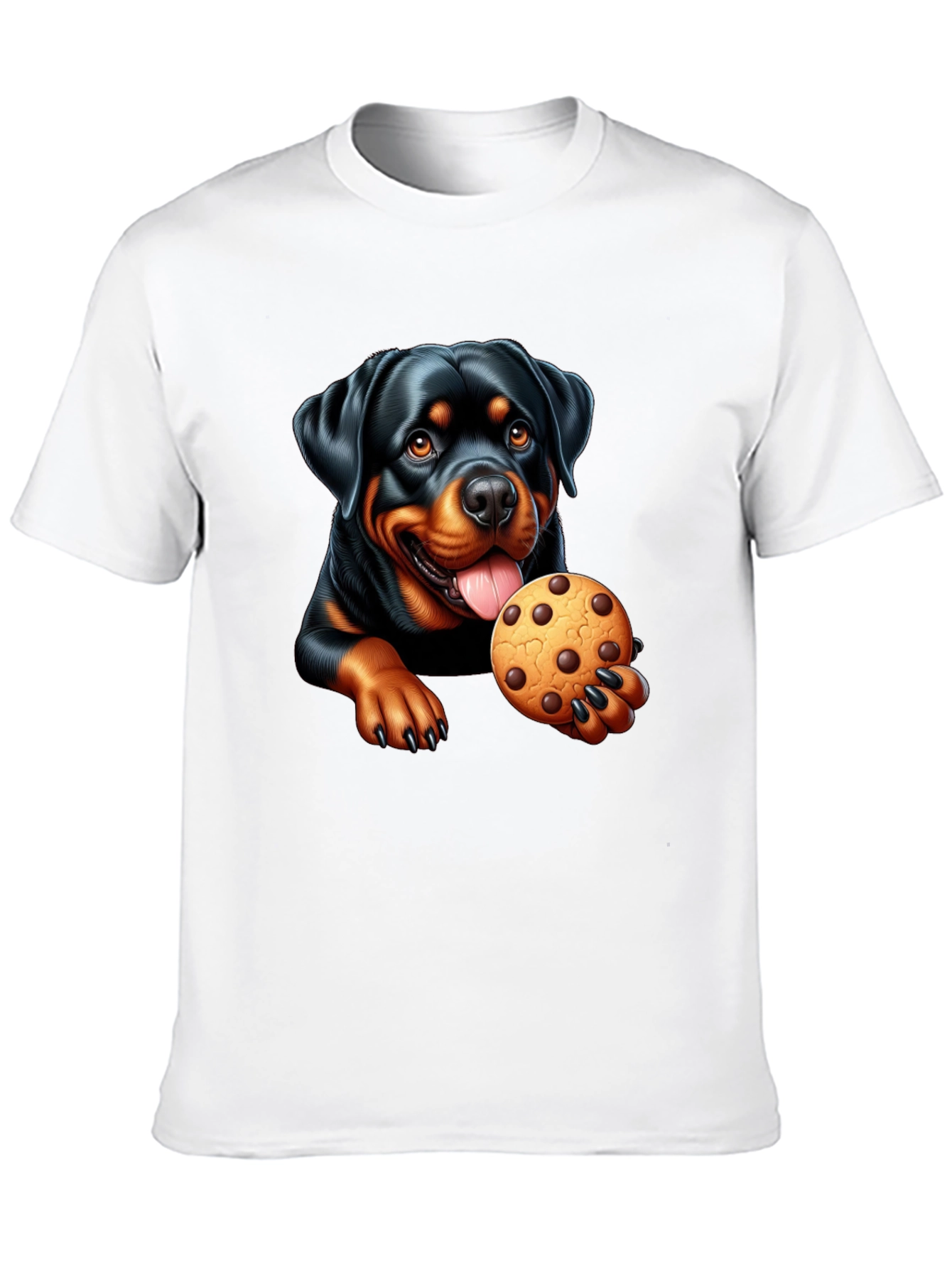 Rottweiler Cookie Lover Black T-Shirt