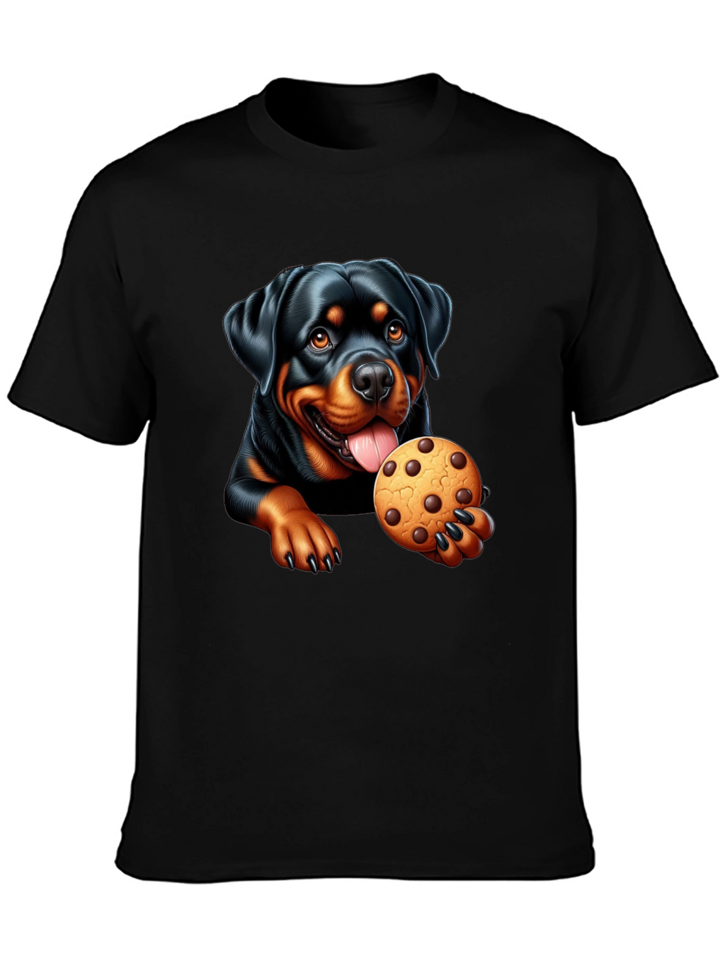 Rottweiler Cookie Lover Black T-Shirt