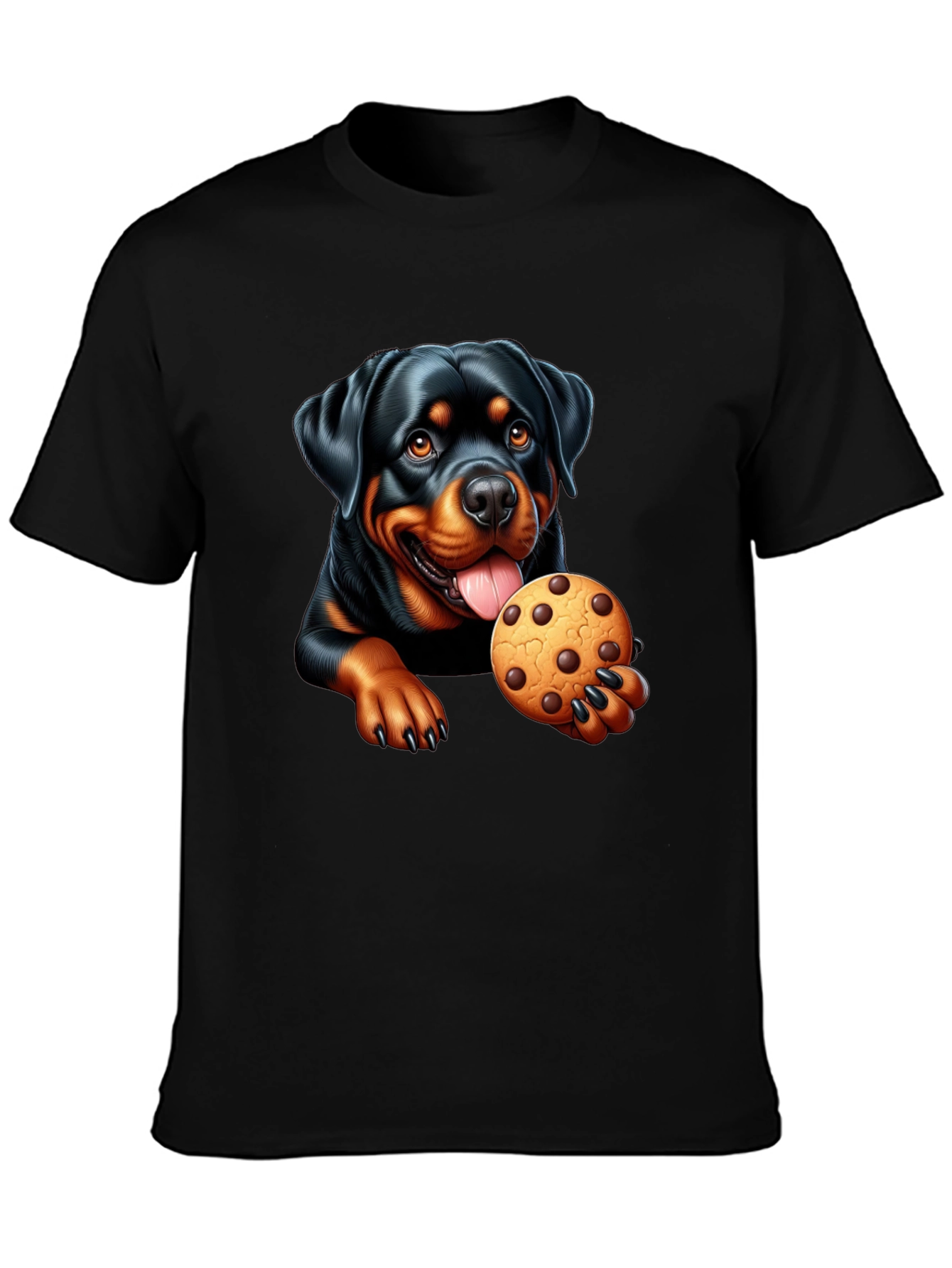 Rottweiler Cookie Lover Black T-Shirt
