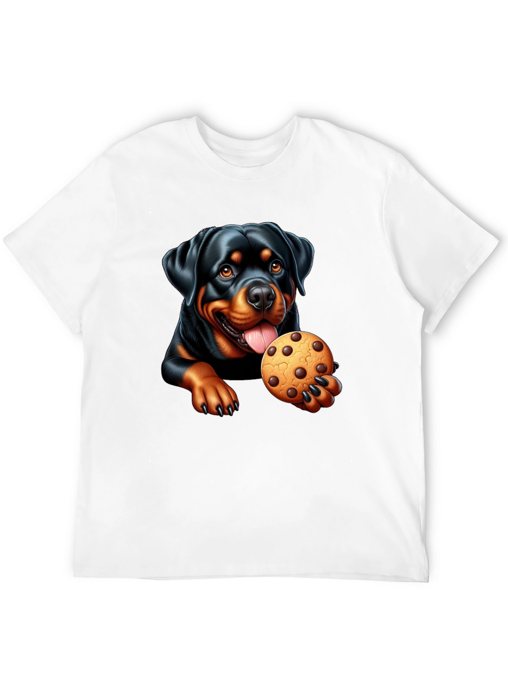 Rottweiler Cookie Lover Black T-Shirt
