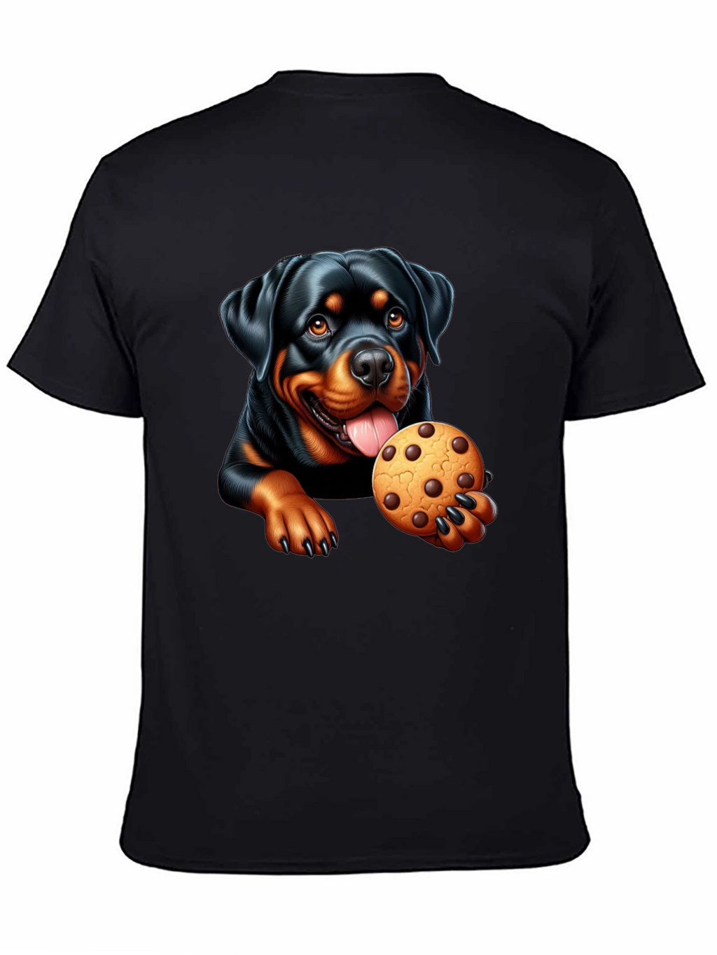Rottweiler Cookie Lover Black T-Shirt