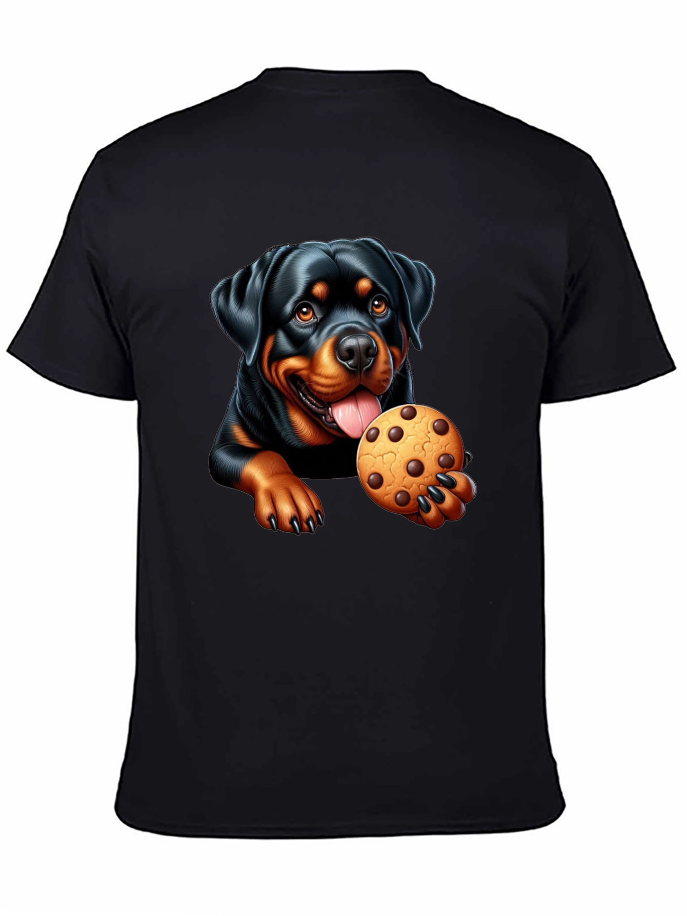 Rottweiler Cookie Lover Black T-Shirt