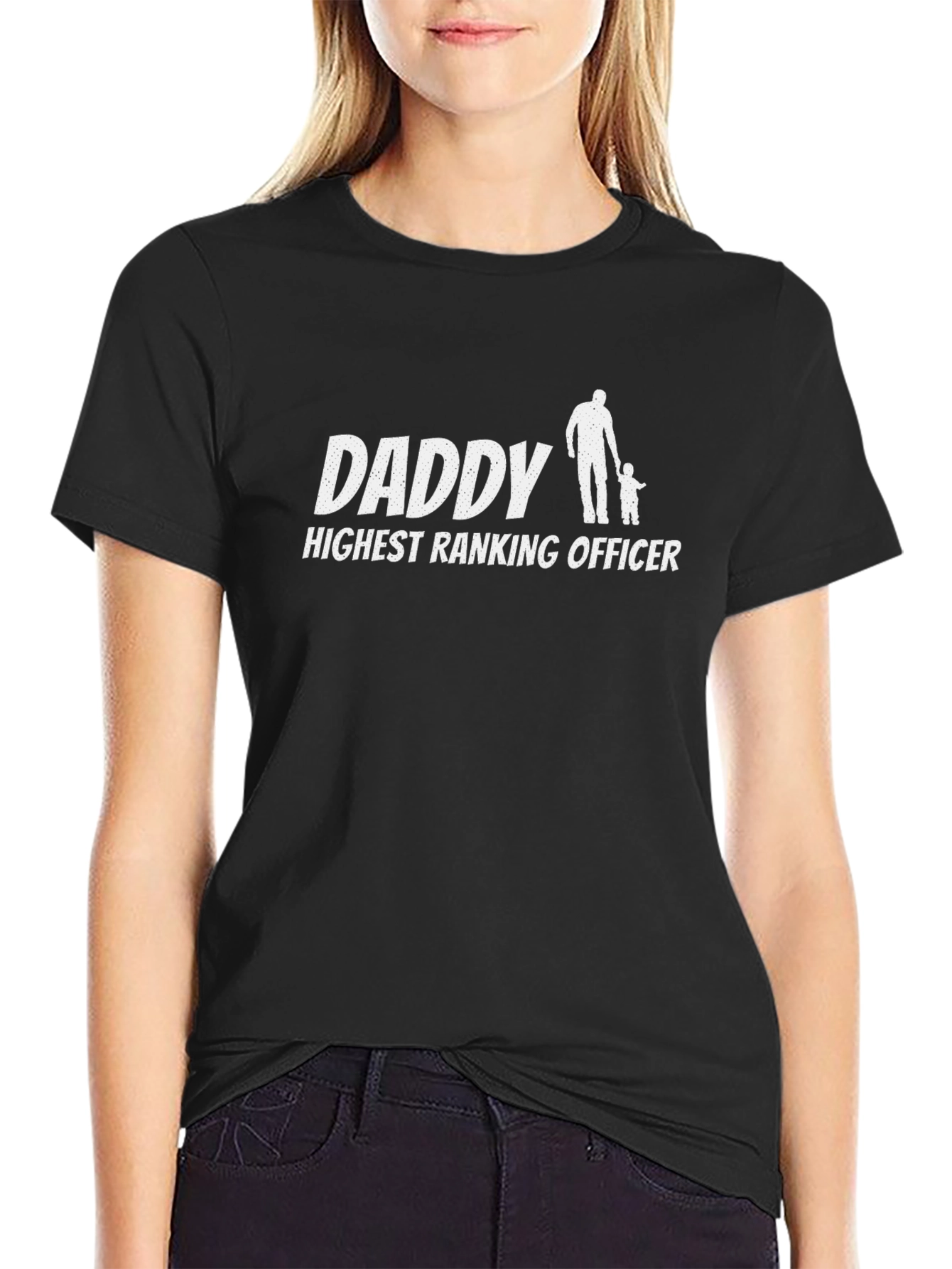 Daddy Highest Ranking Officer Black T-Shirt