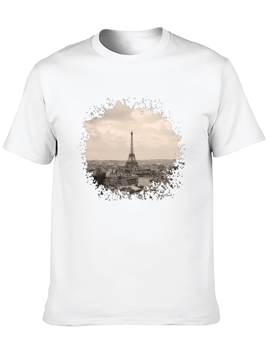 Eiffel Tower Graphic Print Black T-Shirt