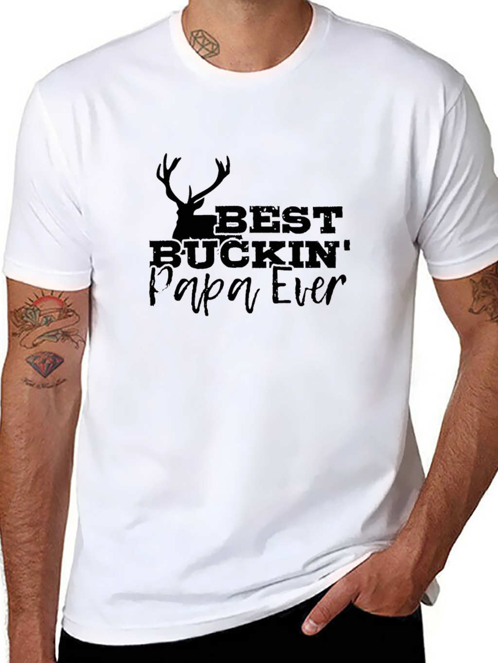 Best Buckin Papa Ever Graphic Tee