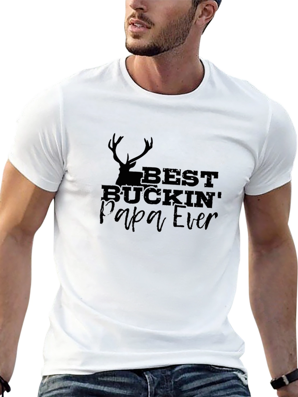 Best Buckin Papa Ever Graphic Tee