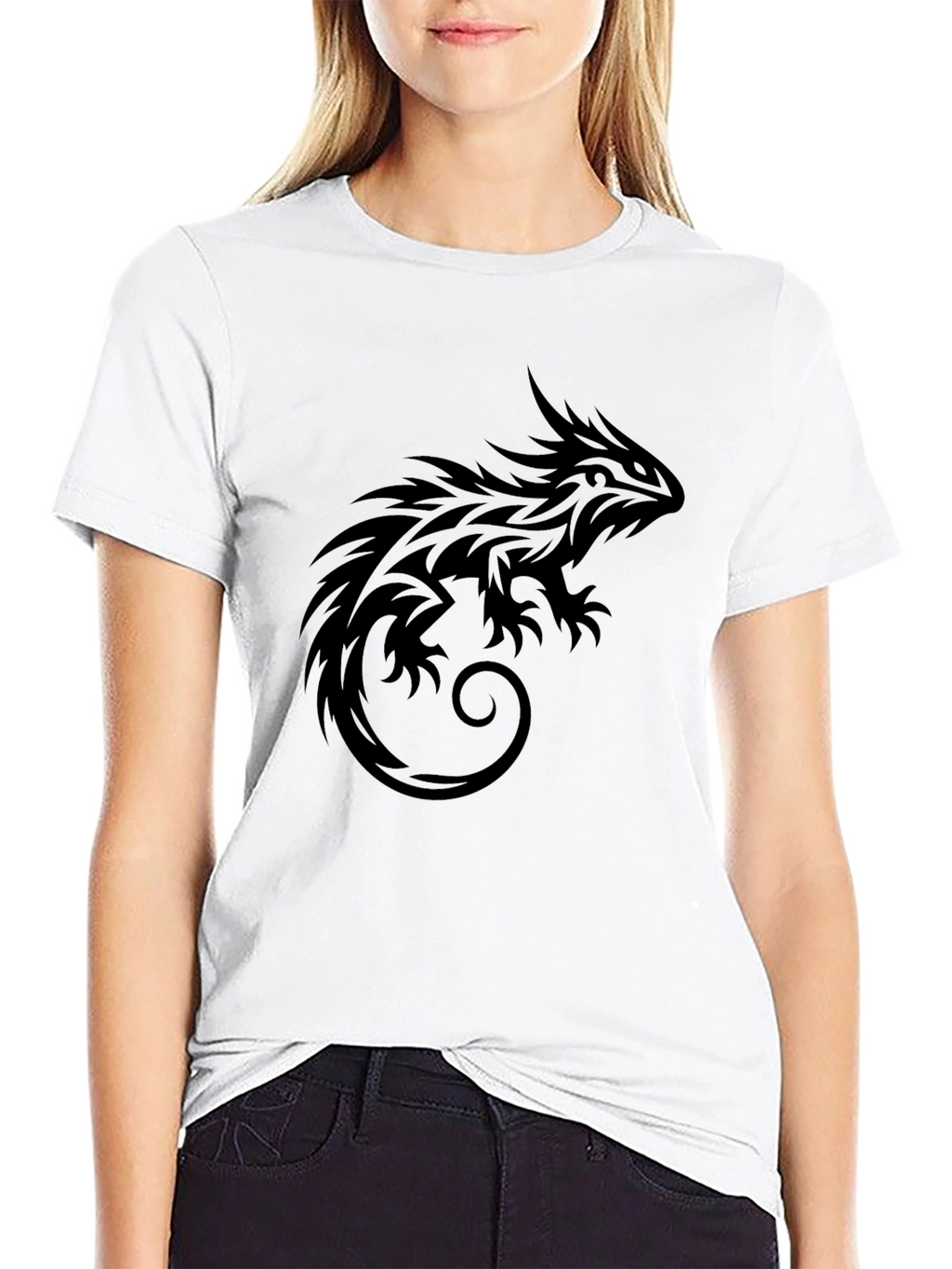 Tribal Lizard Black T-Shirt - Graphic Tee