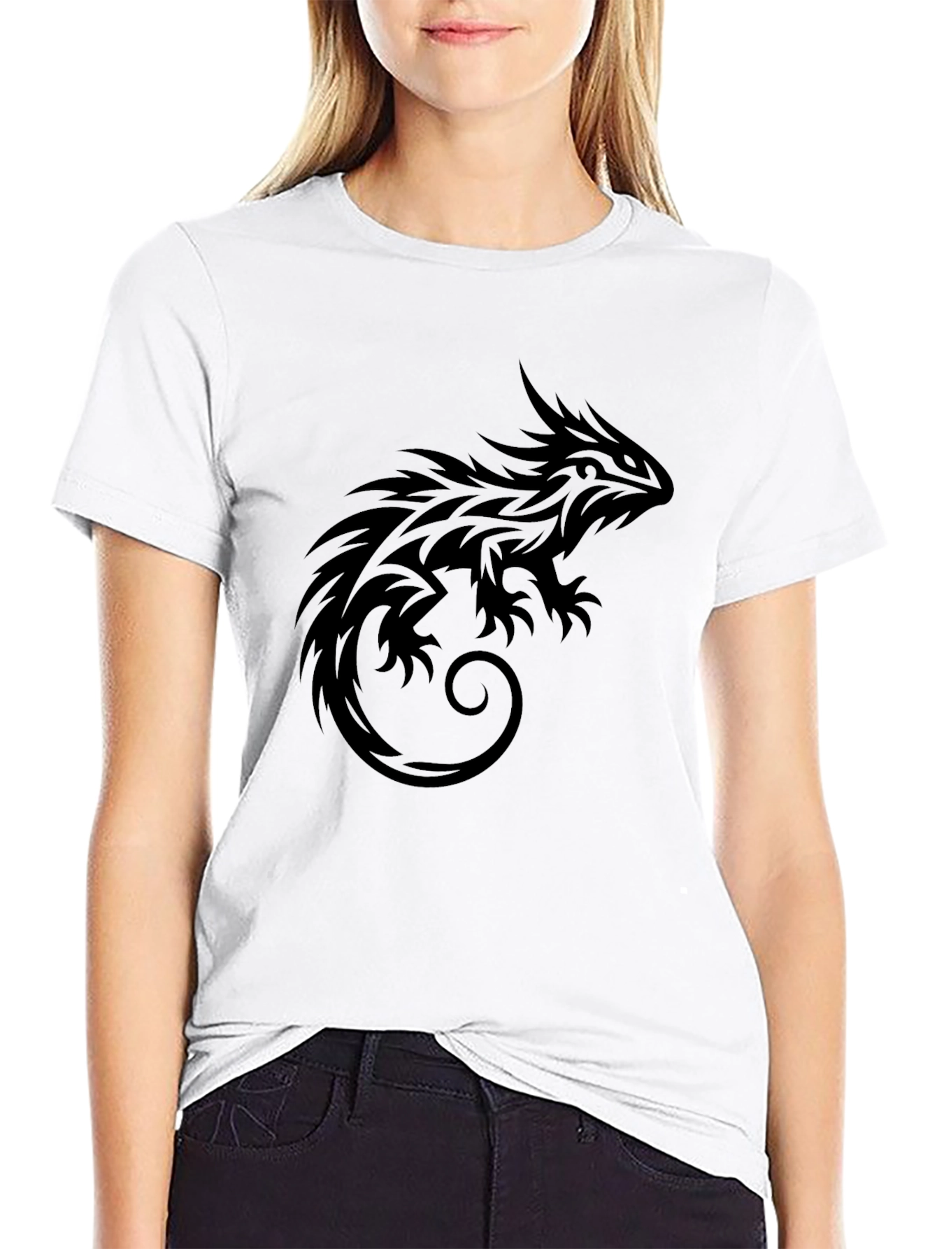 Tribal Lizard Black T-Shirt - Graphic Tee
