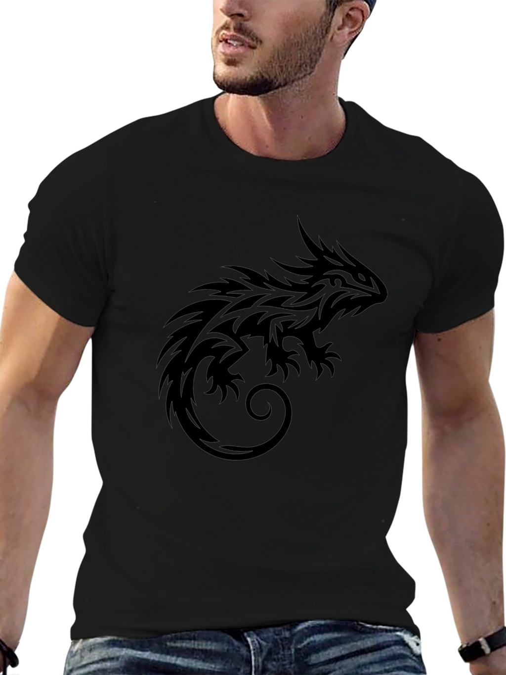 Tribal Lizard Black T-Shirt - Graphic Tee