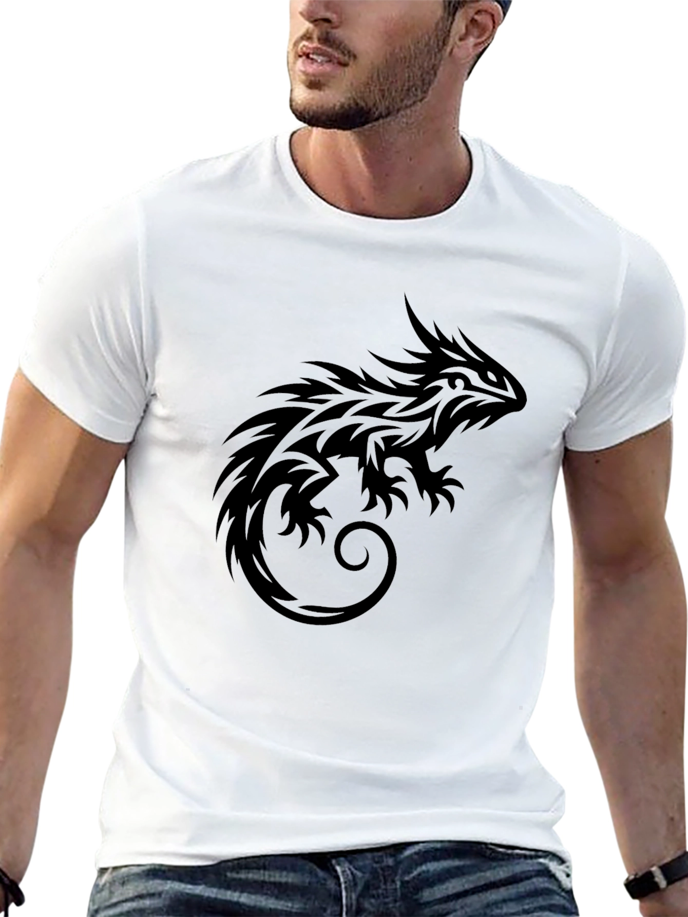 Tribal Lizard Black T-Shirt - Graphic Tee