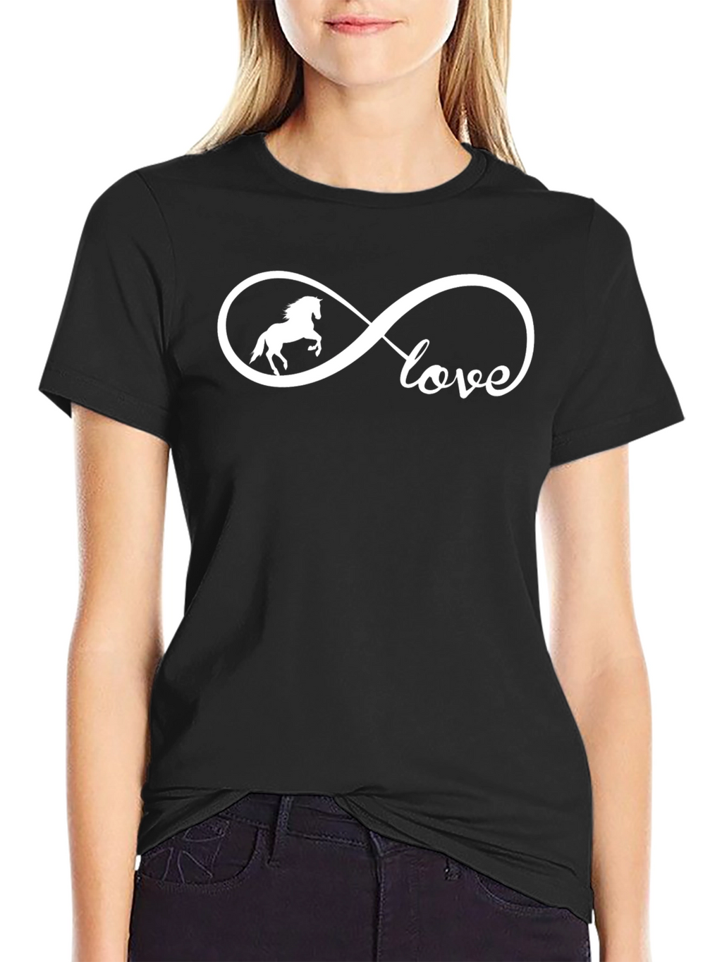 Horse Lover Infinity Tee -  Unisex Black T-Shirt