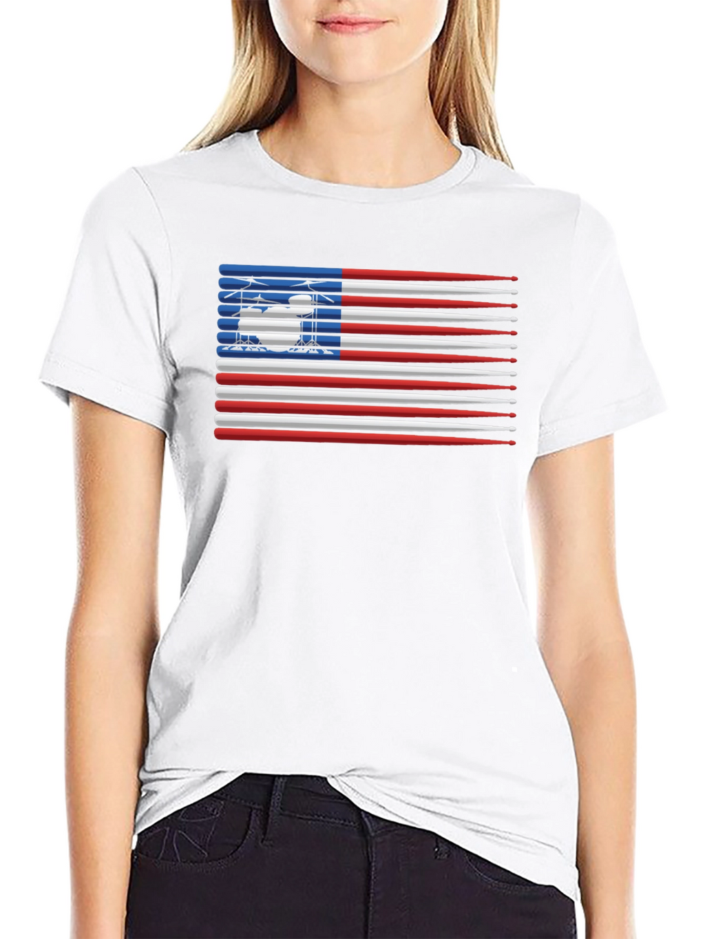 Drumsticks USA Flag Graphic T-Shirt