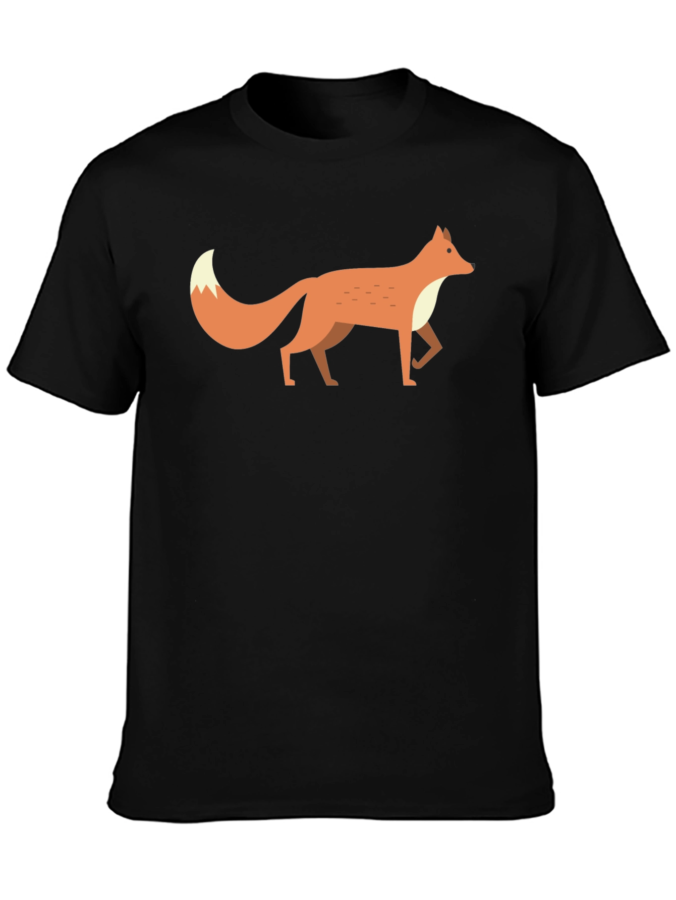 Fox Graphic Tee -  Mens Black Cotton T-Shirt