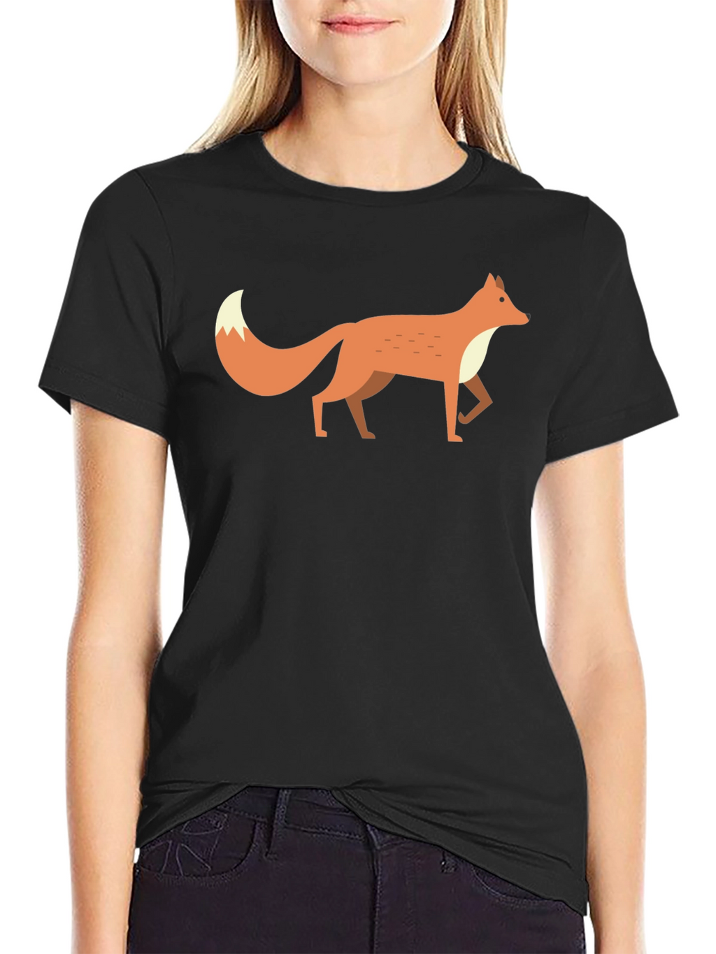 Fox Graphic Tee -  Mens Black Cotton T-Shirt