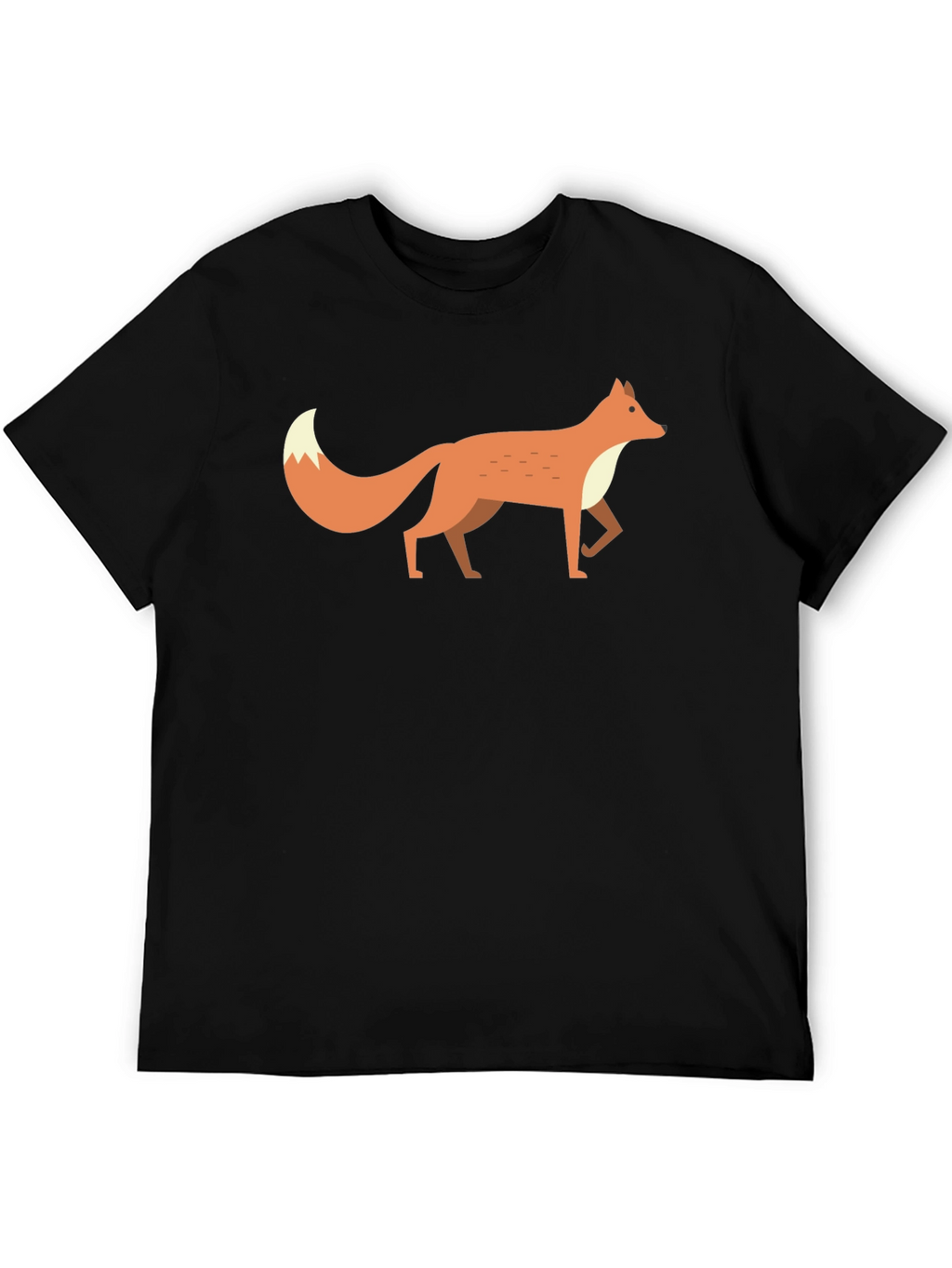 Fox Graphic Tee -  Mens Black Cotton T-Shirt