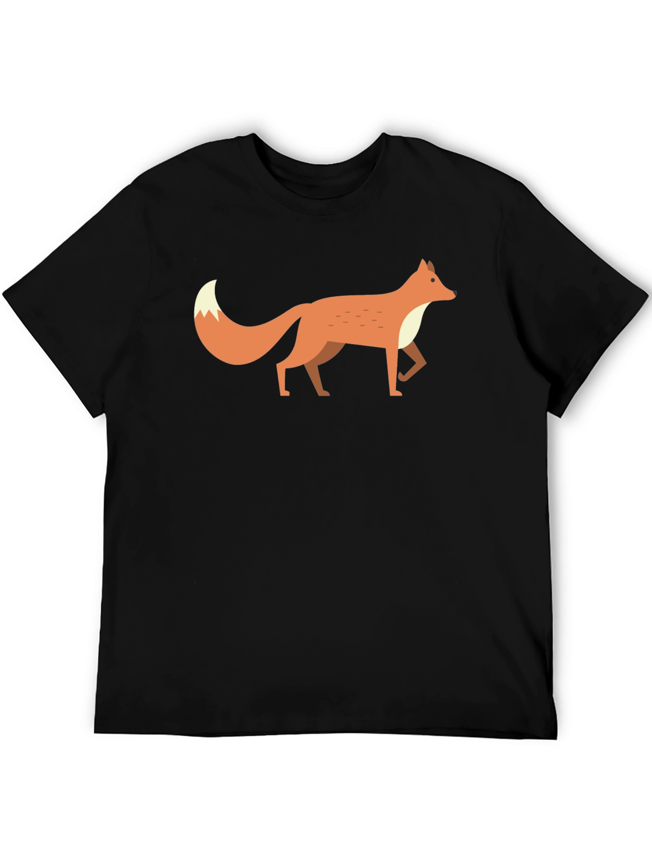 Fox Graphic Tee -  Mens Black Cotton T-Shirt