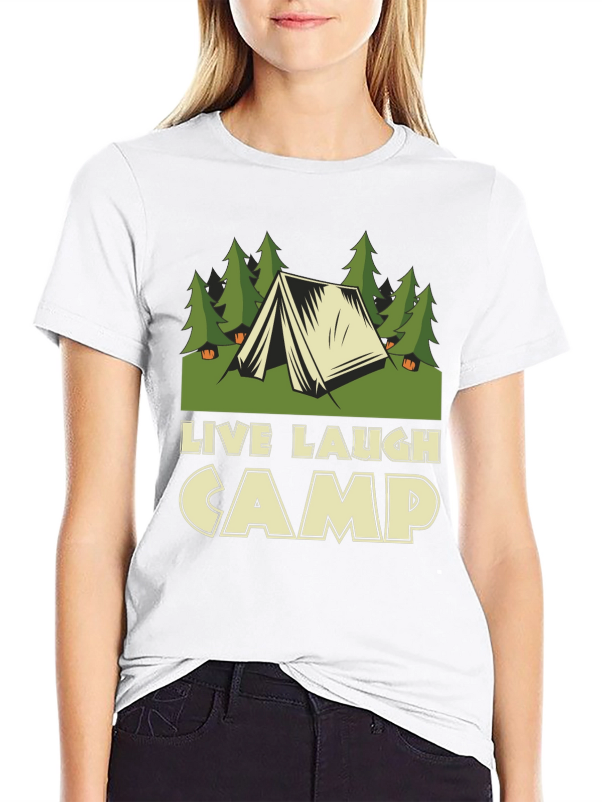 Live Laugh Camp Graphic Tee - Outdoor Adventure Shirt