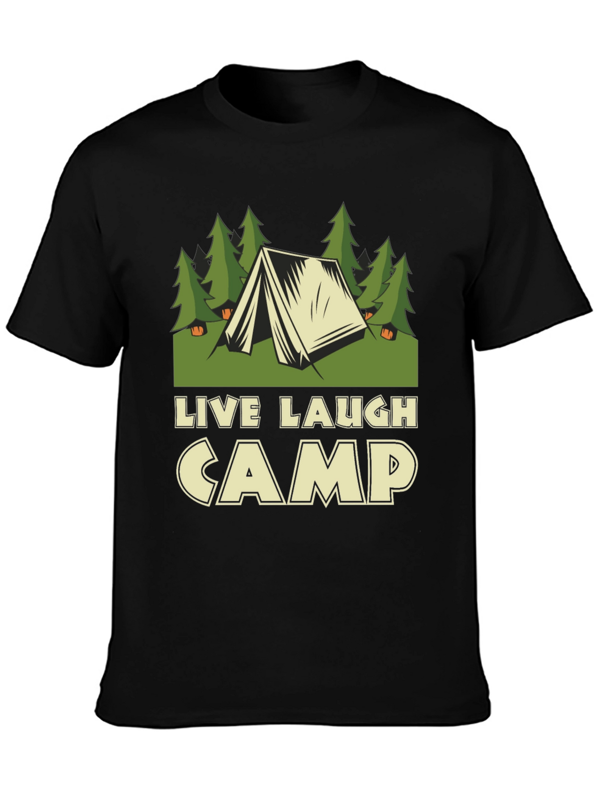 Live Laugh Camp Graphic Tee - Outdoor Adventure Shirt