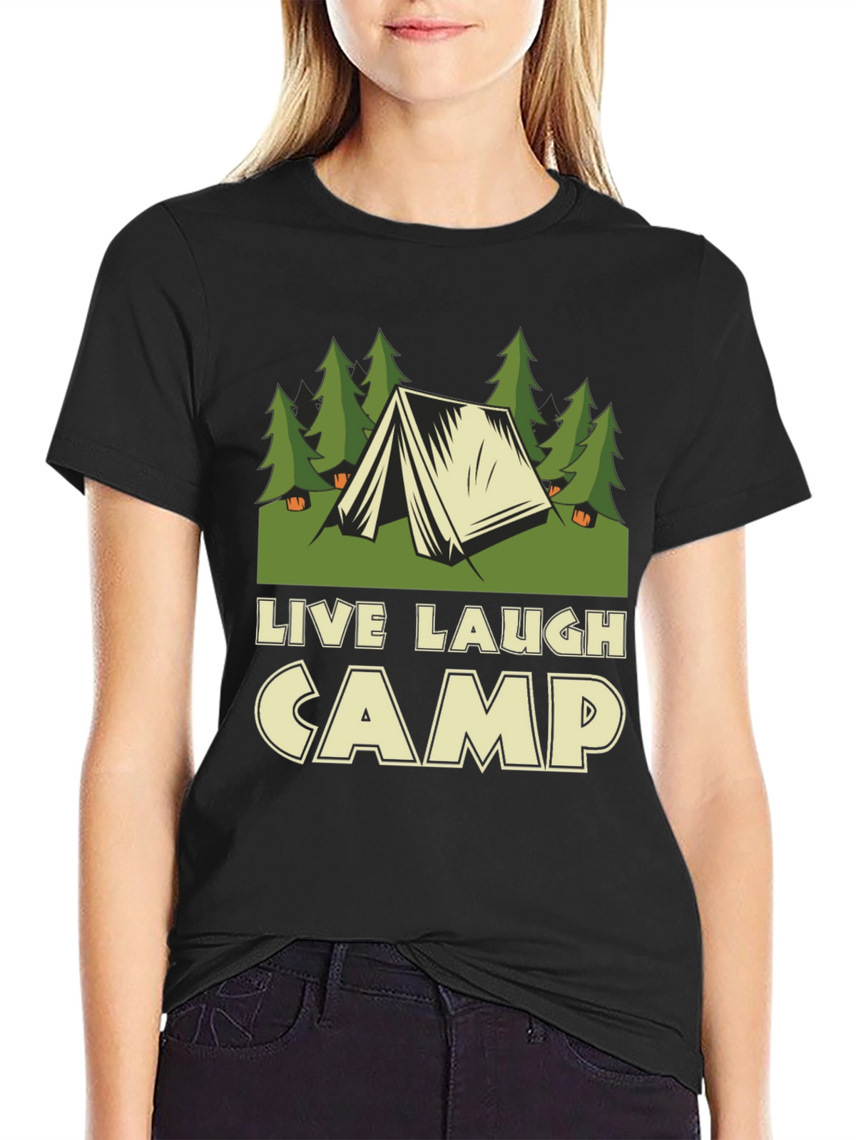 Live Laugh Camp Graphic Tee - Outdoor Adventure Shirt