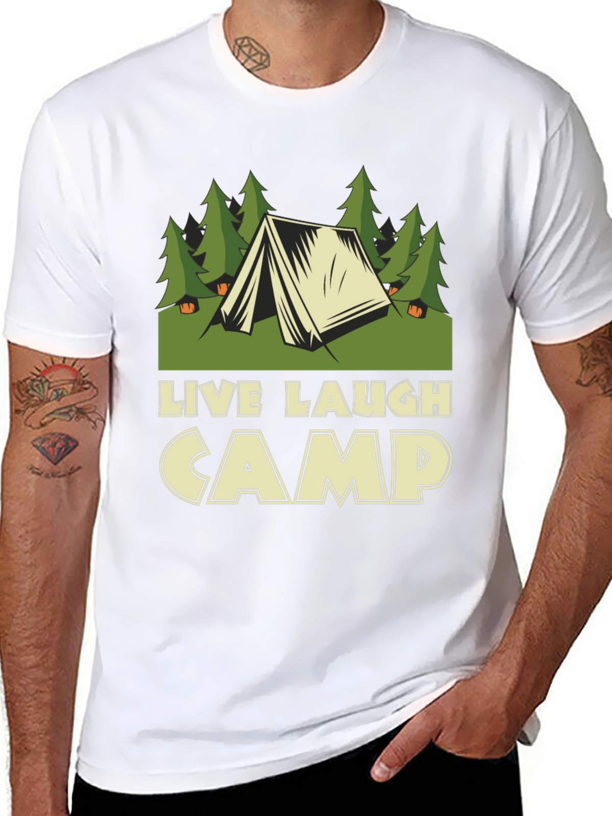 Live Laugh Camp Graphic Tee - Outdoor Adventure Shirt