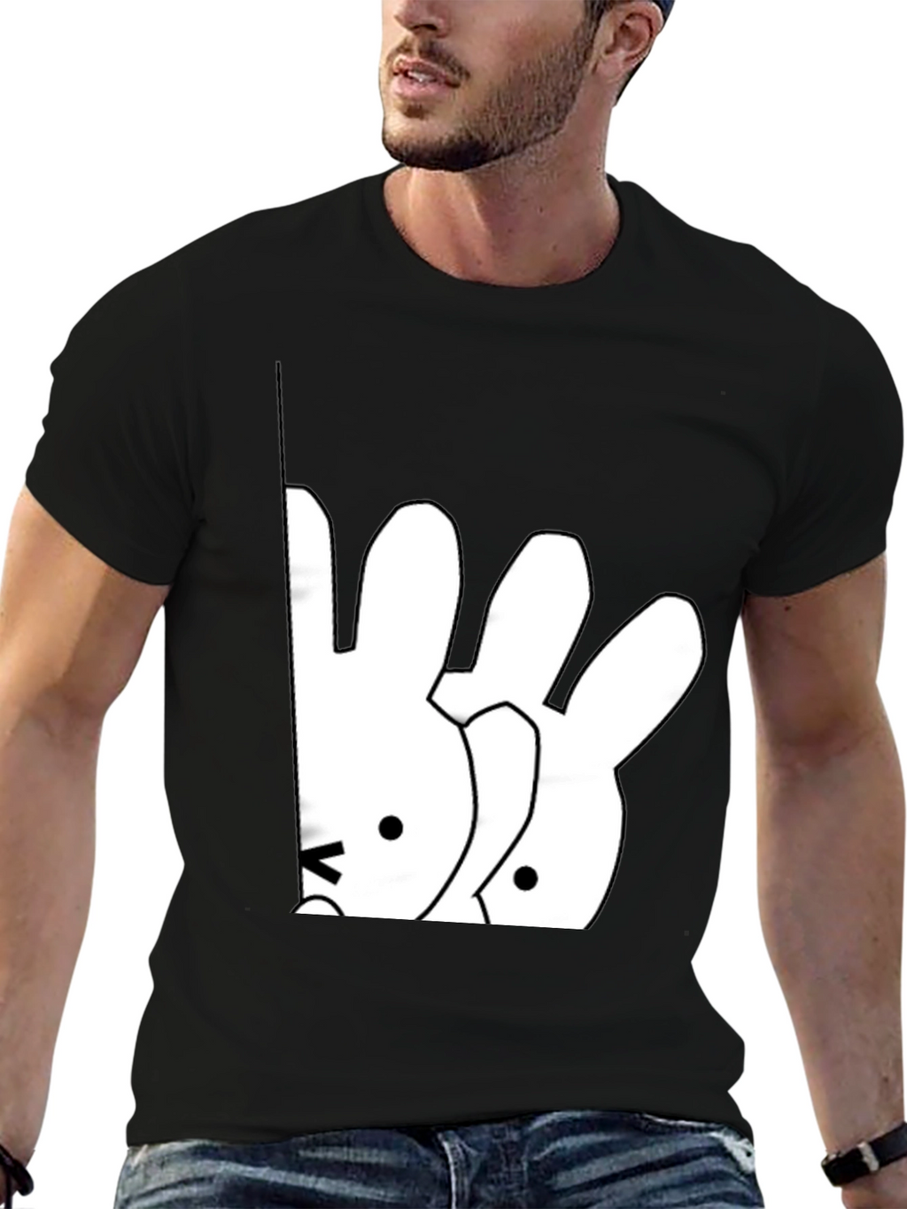 Cute Cartoon Bunny Graphic T-Shirt