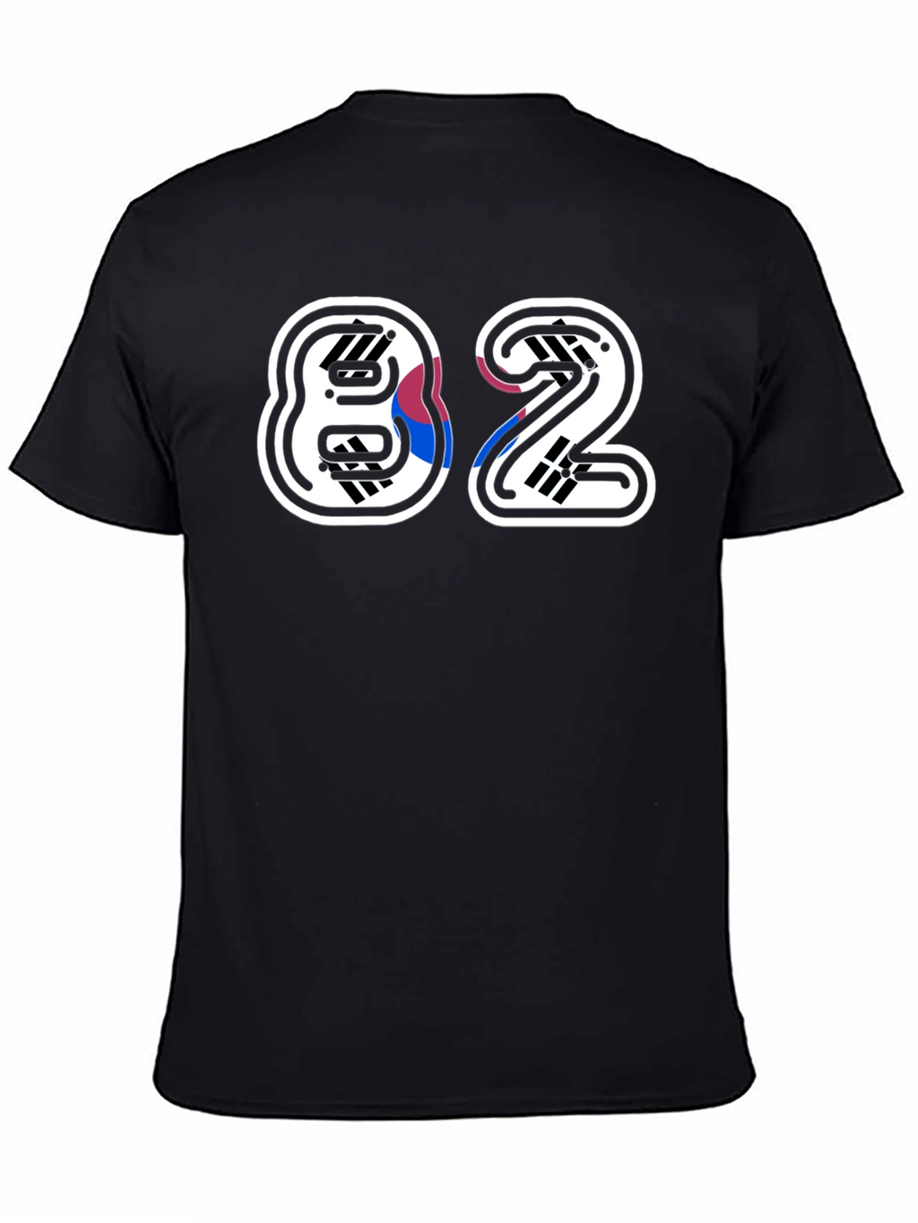 Stylish 82 Graphic Print Black T-Shirt