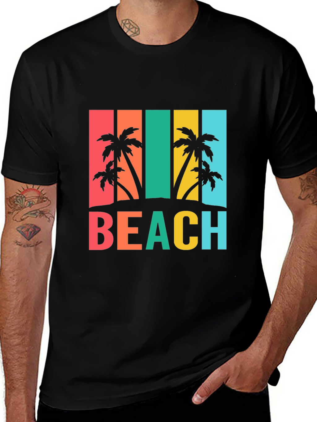 Tropical Beach T-Shirt Palm Tree Graphic Tee