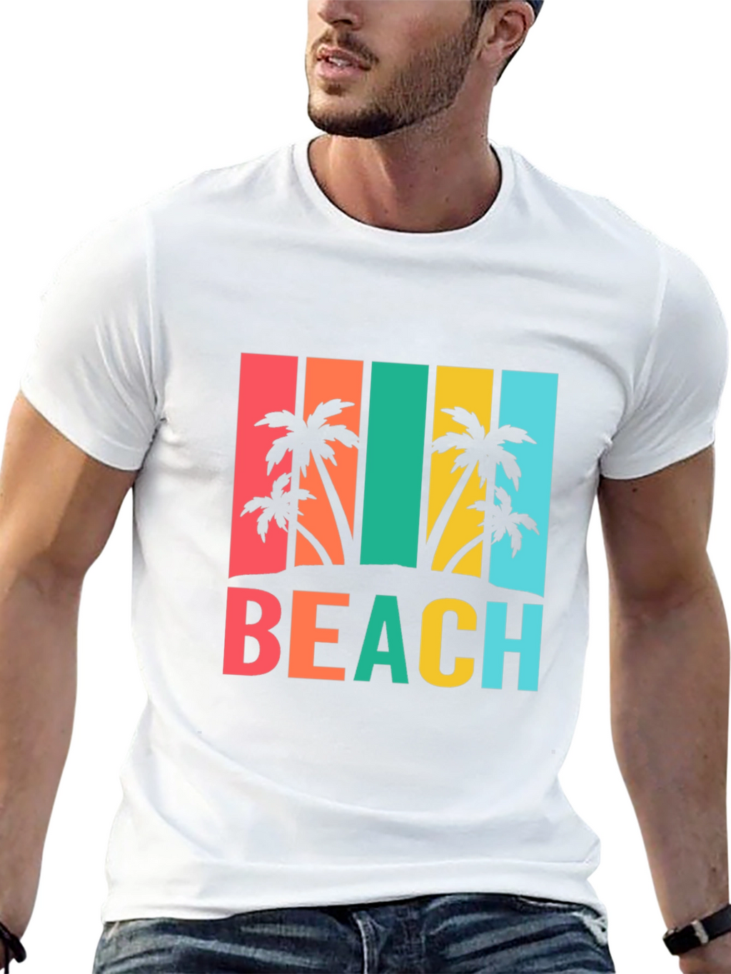 Tropical Beach T-Shirt Palm Tree Graphic Tee