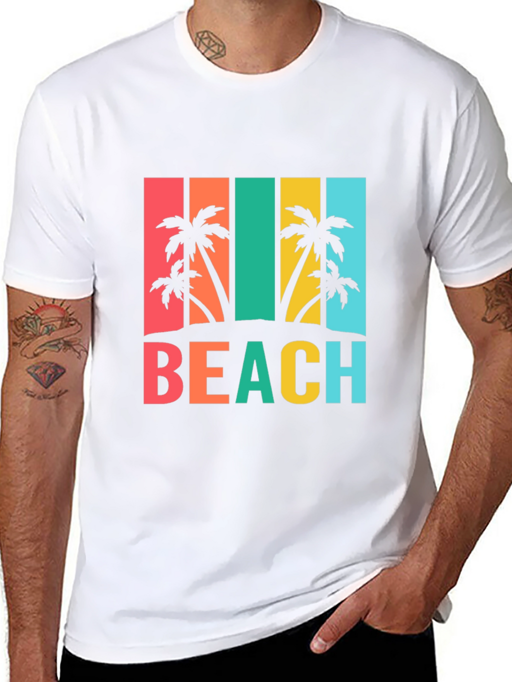 Tropical Beach T-Shirt Palm Tree Graphic Tee